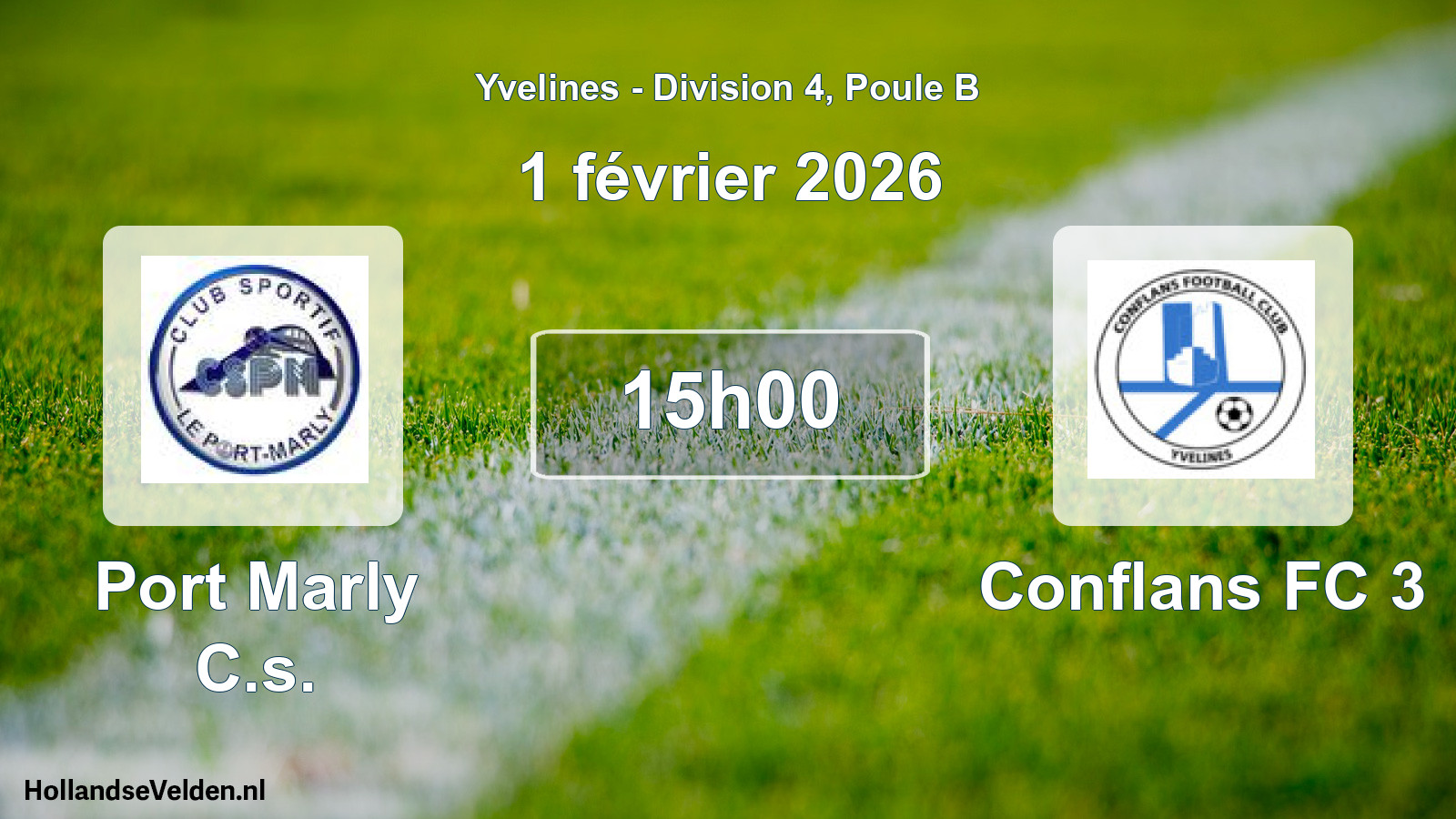 Match programmé: Port Marly C.s. - Conflans FC 3 (1 février 2026)