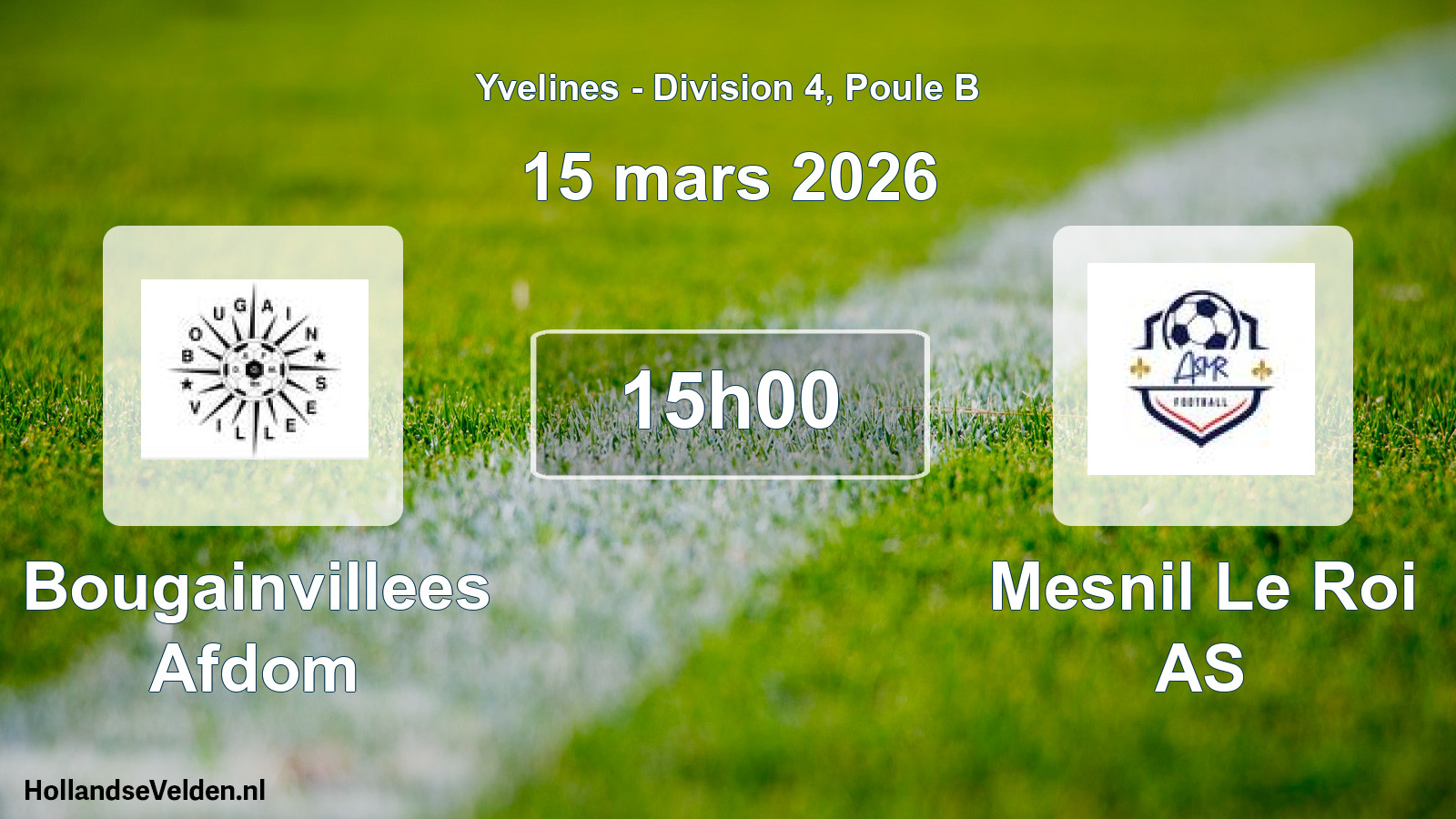 Geplande wedstrijd: Bougainvillees Afdom - Mesnil Le Roi AS (15 maart 2026)