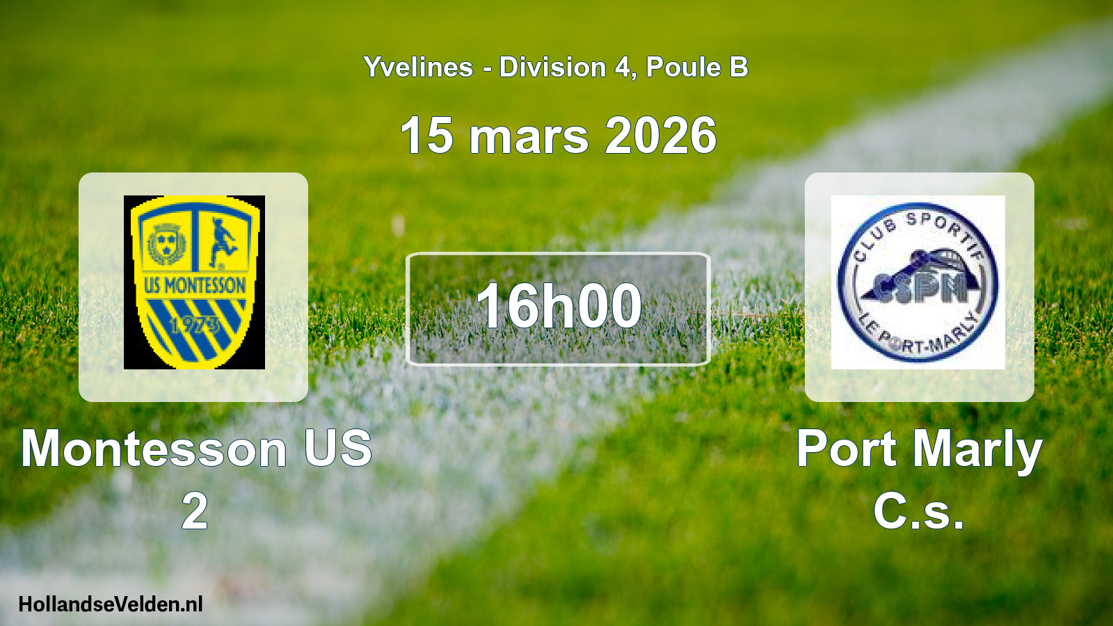 Geplande wedstrijd: Montesson US 2 - Port Marly C.s. (15 maart 2026)