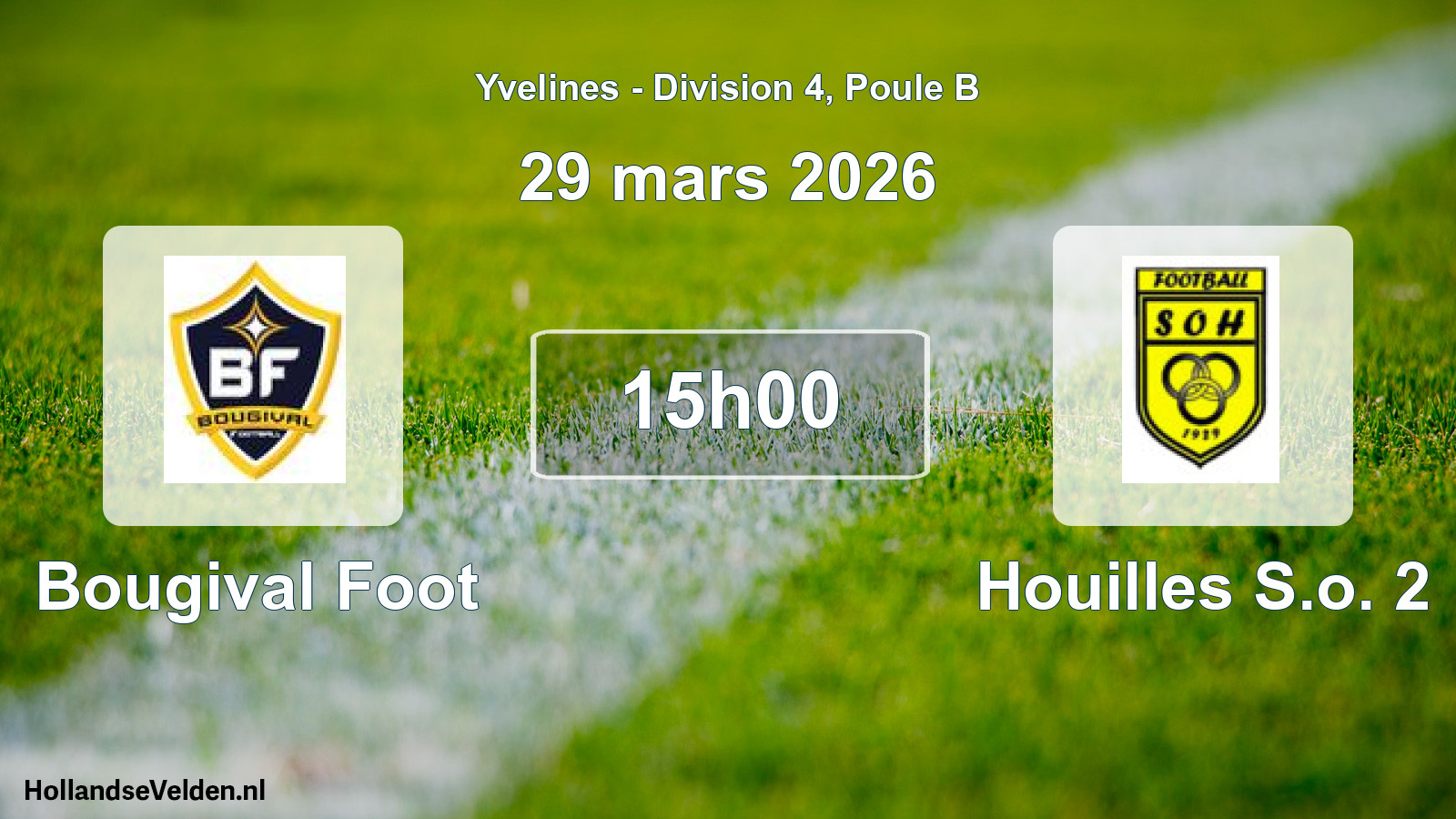Match programmé: Bougival Foot - Houilles S.o. 2 (29 mars 2026)