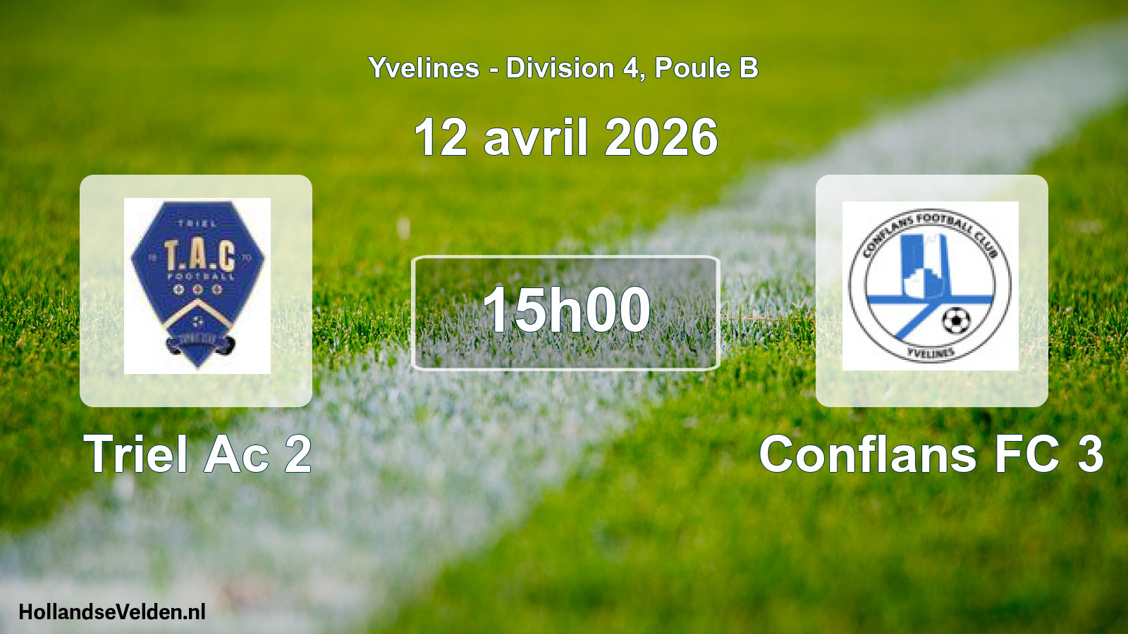 Match programmé: Triel Ac 2 - Conflans FC 3 (12 avril 2026)