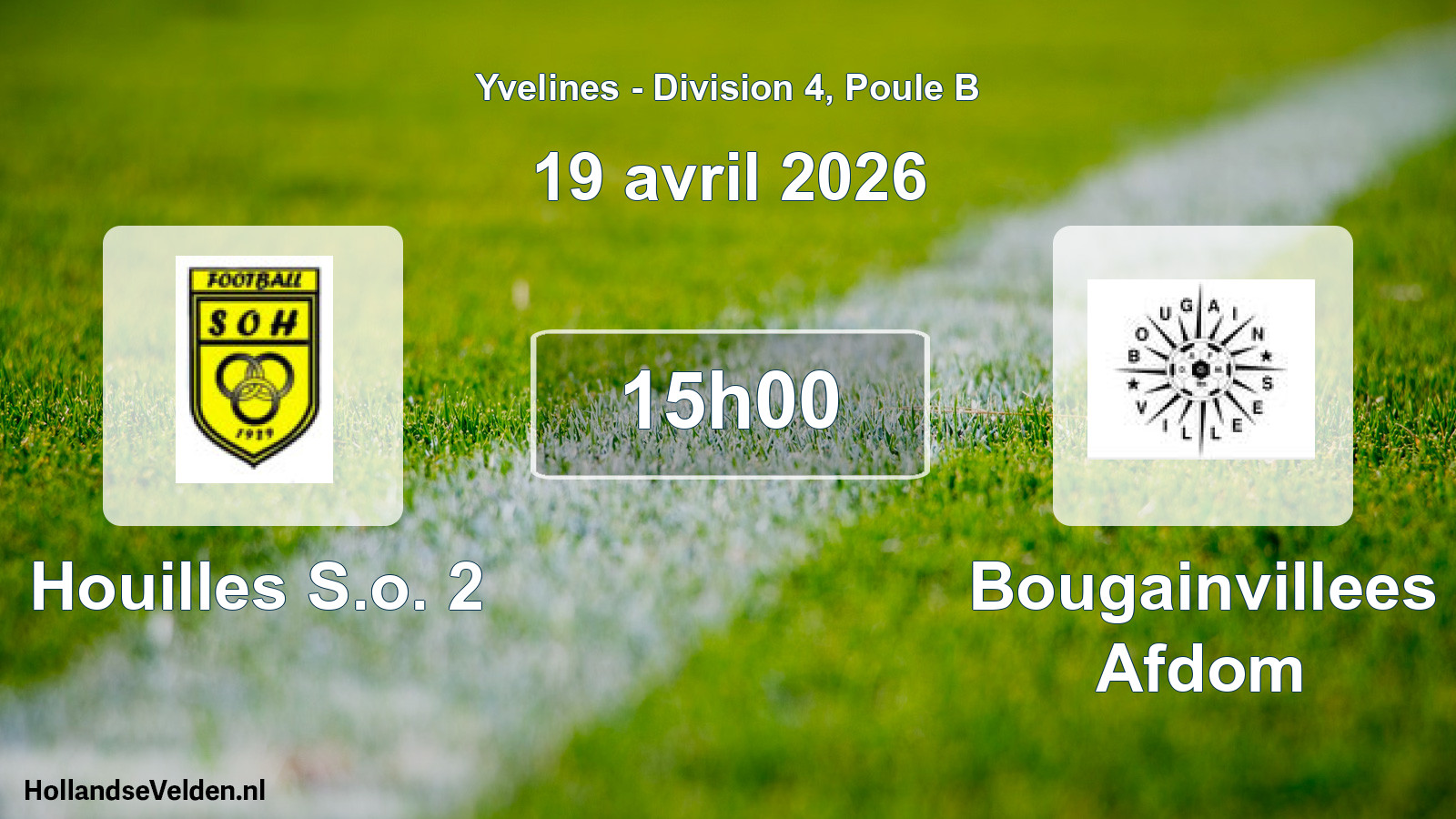 Geplande wedstrijd: Houilles S.o. 2 - Bougainvillees Afdom (19 april 2026)