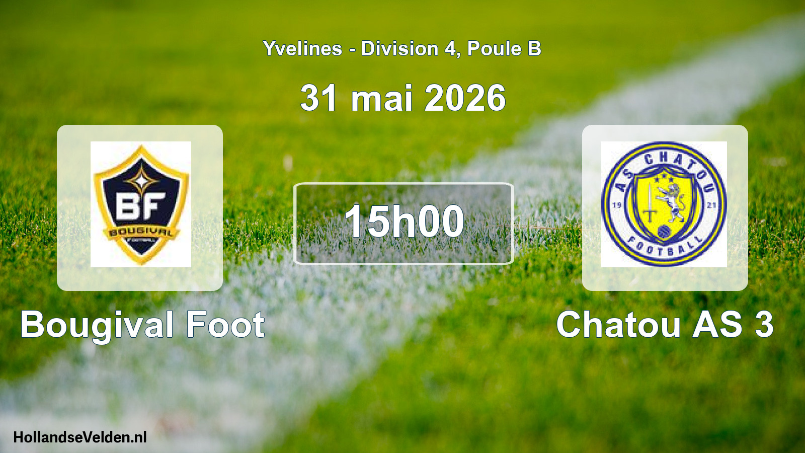 Match programmé: Bougival Foot - Chatou AS 3 (31 mai 2026)