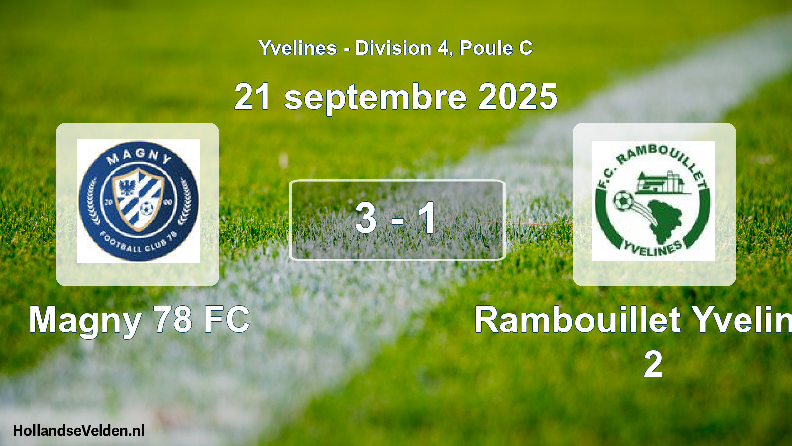 Match joué: Magny 78 FC - Rambouillet Yvelines 2 3 - 1 (21 septembre 2025)