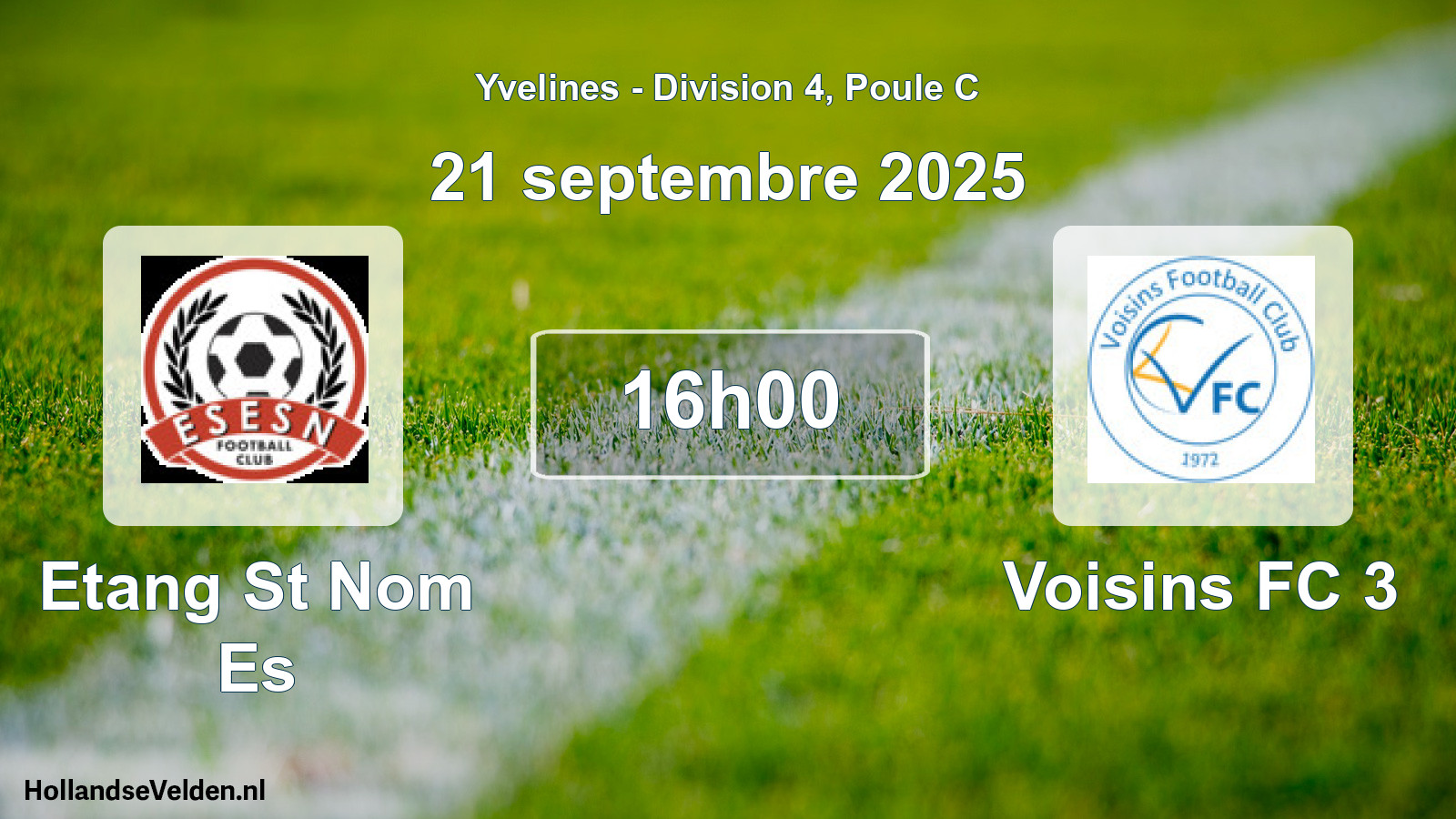 Geplande wedstrijd: Etang St Nom Es - Voisins FC 3 (21 september 2025)