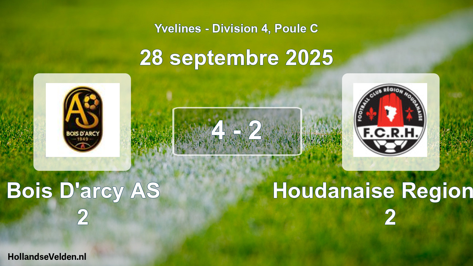 Gespeelde wedstrijd: Bois D'arcy AS 2 - Houdanaise Region FC 2 4 - 2 (28 september 2025)