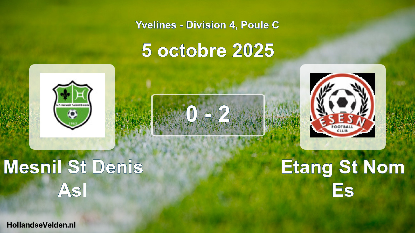 Gespeelde wedstrijd: Mesnil St Denis Asl - Etang St Nom Es 0 - 2 (5 oktober 2025)