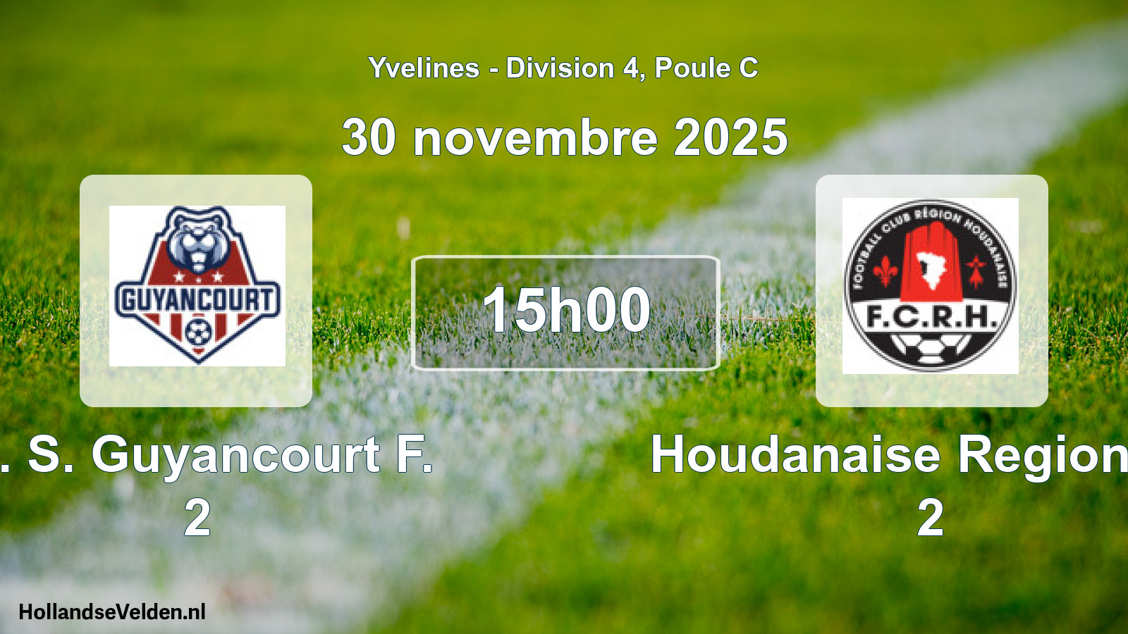 Match programmé: E. S. Guyancourt F. 2 - Houdanaise Region FC 2 (30 novembre 2025)