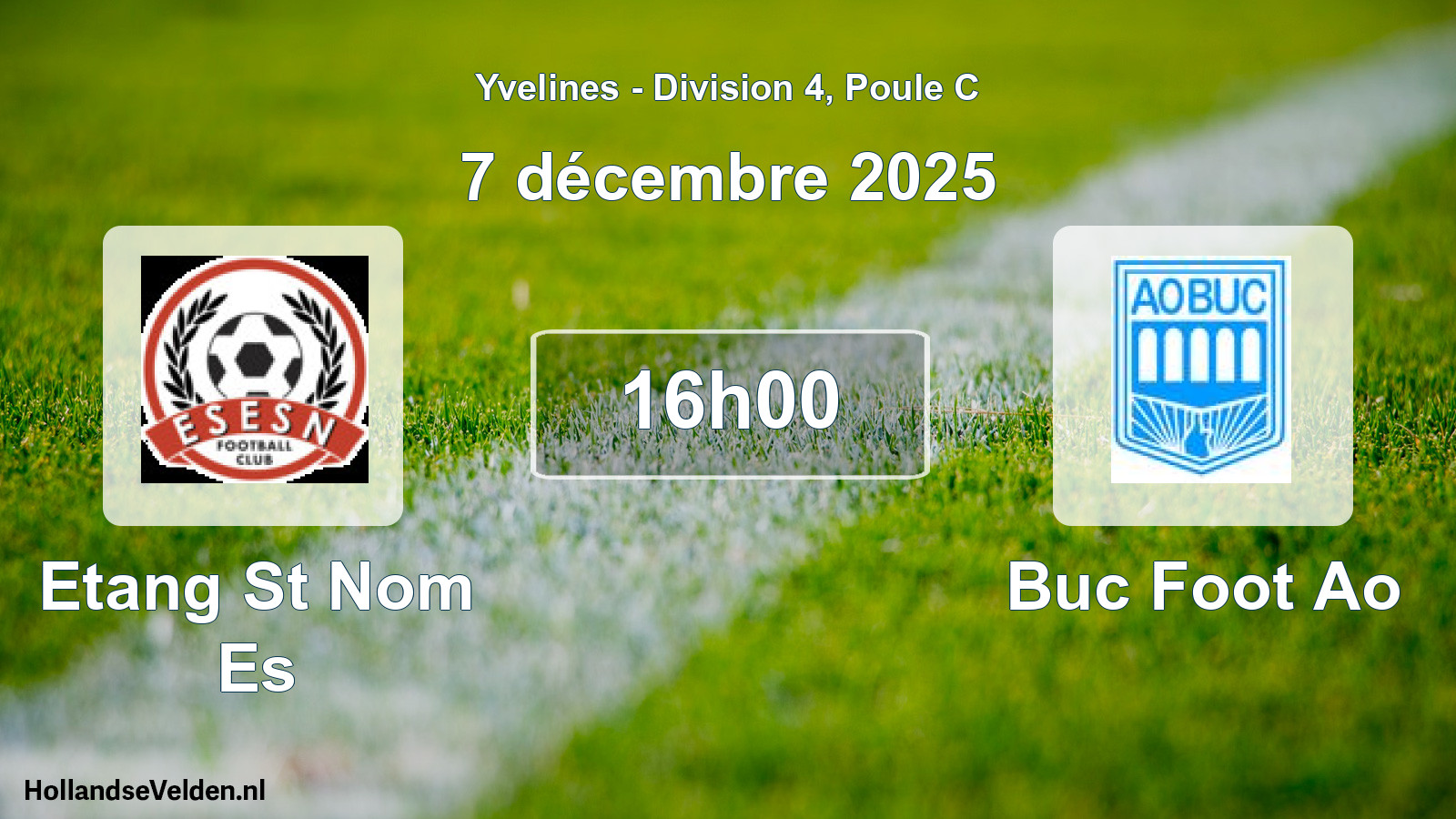 Match programmé: Etang St Nom Es - Buc Foot Ao (7 décembre 2025)