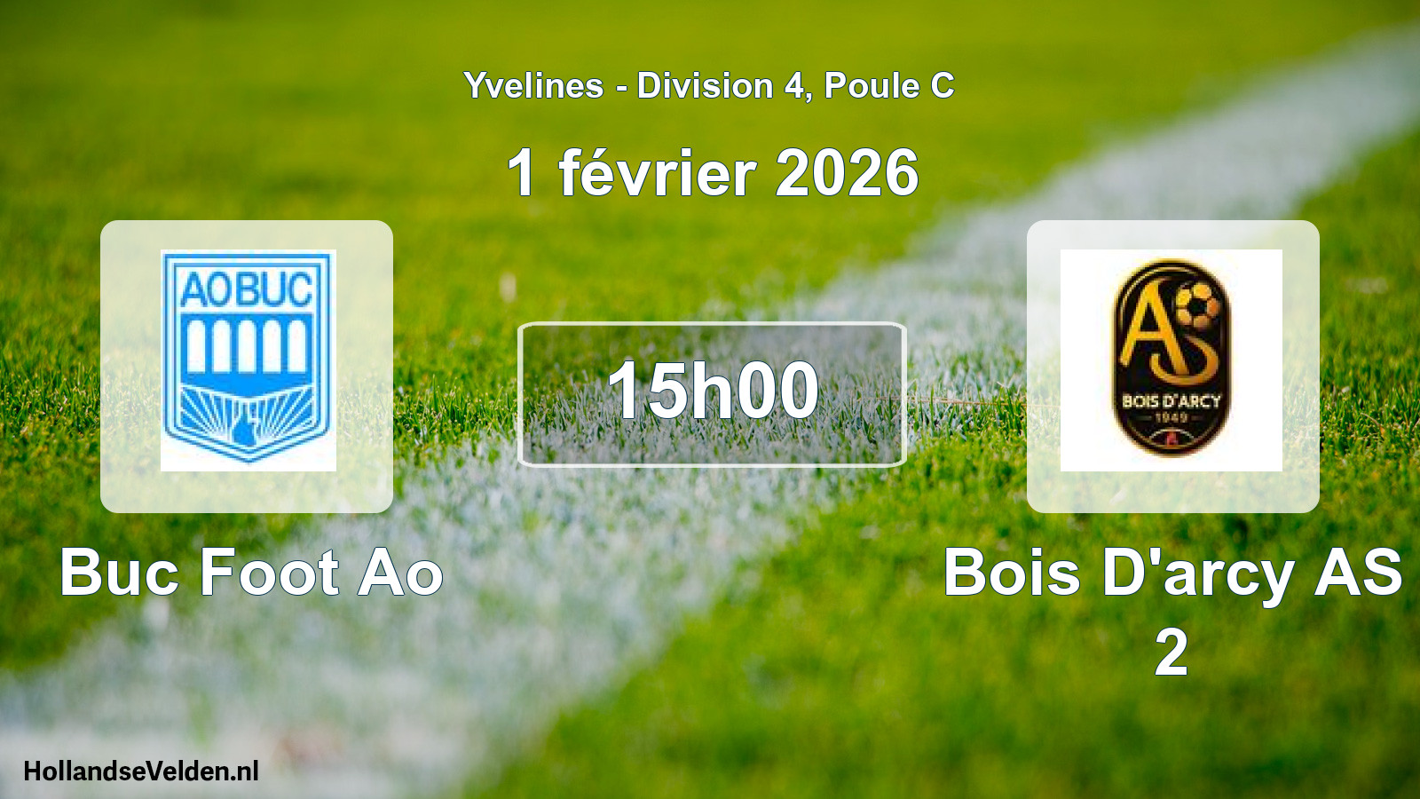 Match programmé: Buc Foot Ao - Bois D'arcy AS 2 (1 février 2026)