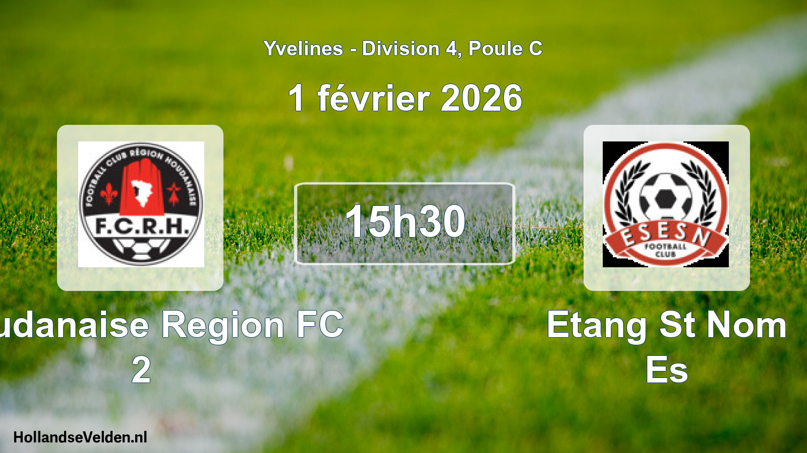 Match programmé: Houdanaise Region FC 2 - Etang St Nom Es (1 février 2026)