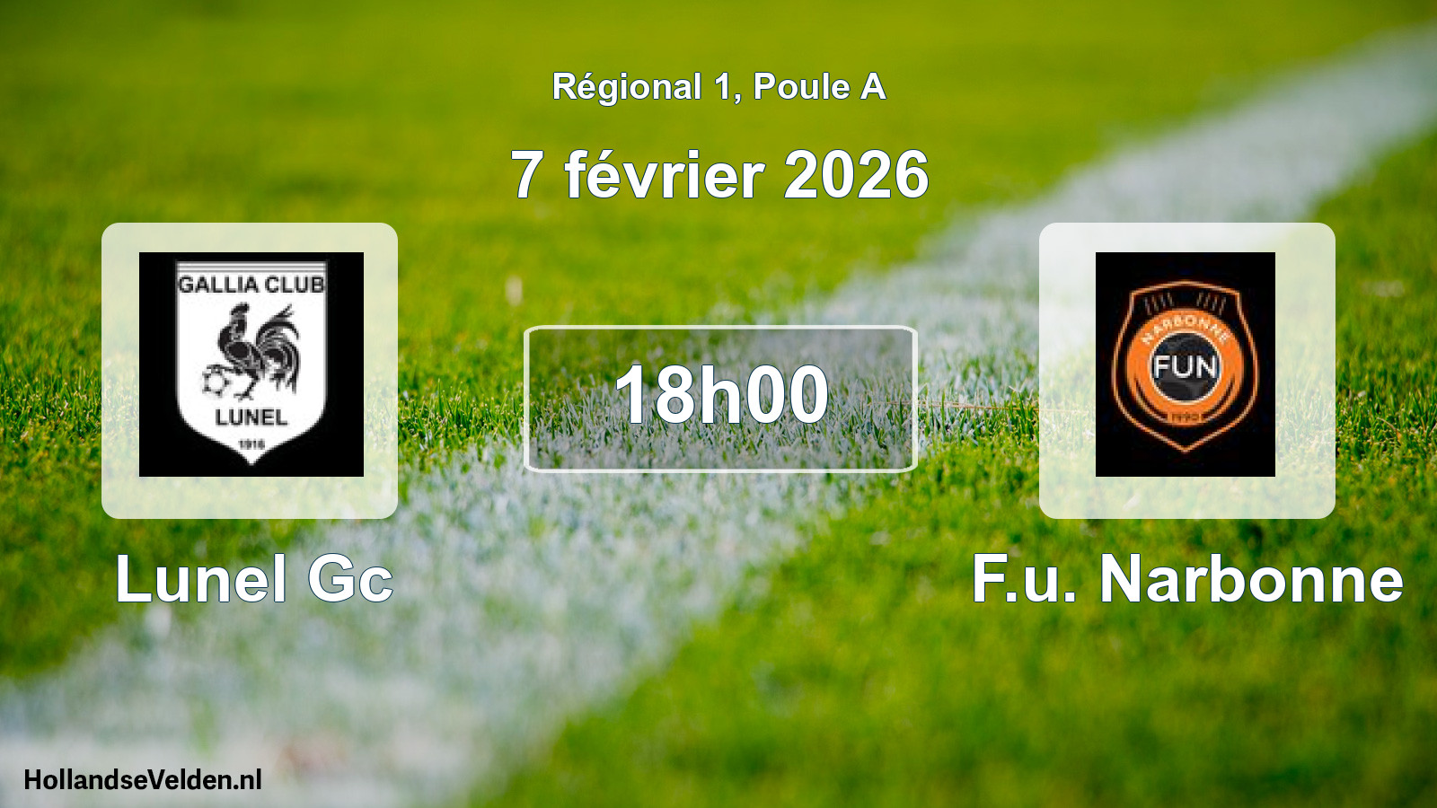 Geplande wedstrijd: Lunel Gc - F.u. Narbonne (7 februari 2026)