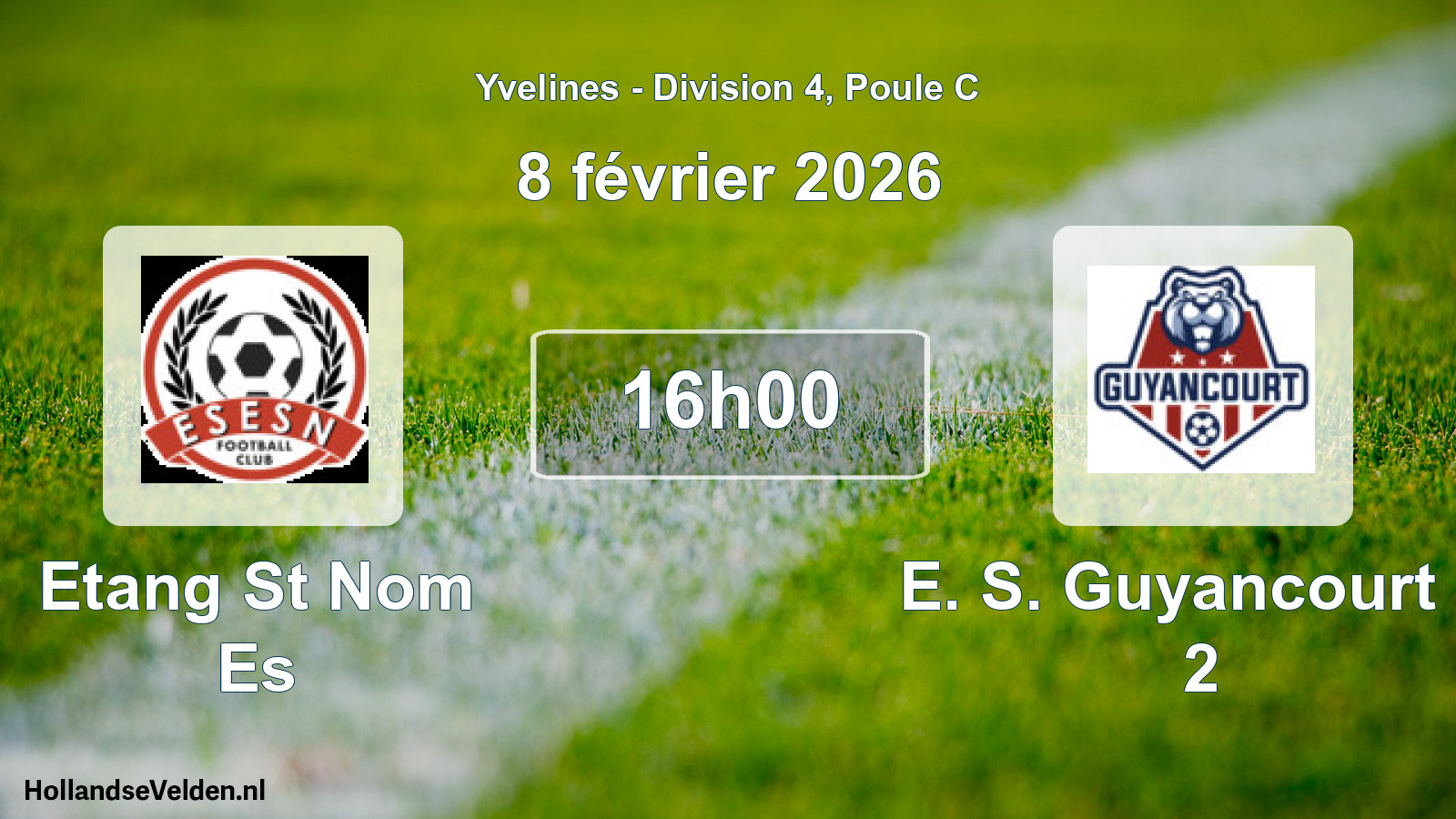 Match programmé: Etang St Nom Es - E. S. Guyancourt F. 2 (8 février 2026)