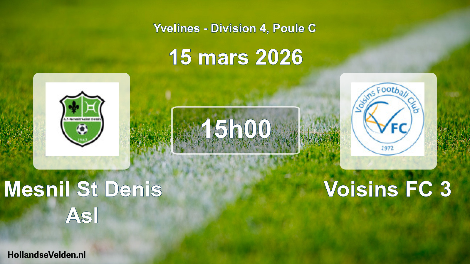 Geplande wedstrijd: Mesnil St Denis Asl - Voisins FC 3 (15 maart 2026)