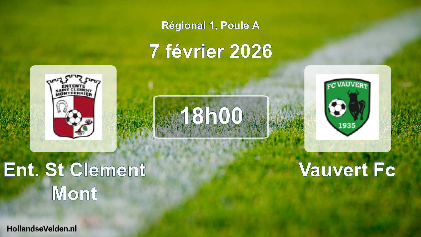 Geplande wedstrijd: Ent. St Clement Mont - Vauvert Fc (7 februari 2026)