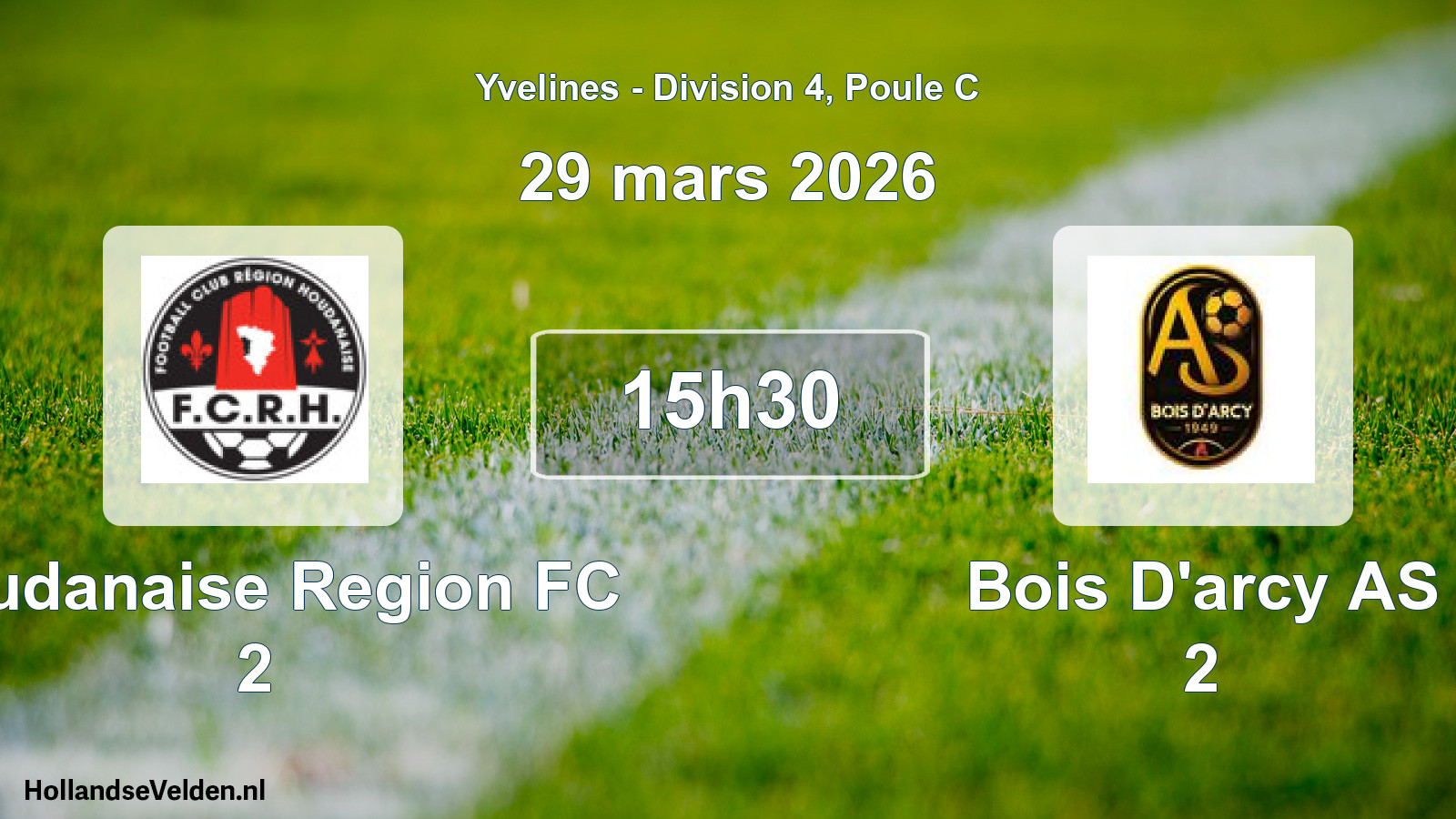 Geplande wedstrijd: Houdanaise Region FC 2 - Bois D'arcy AS 2 (29 maart 2026)