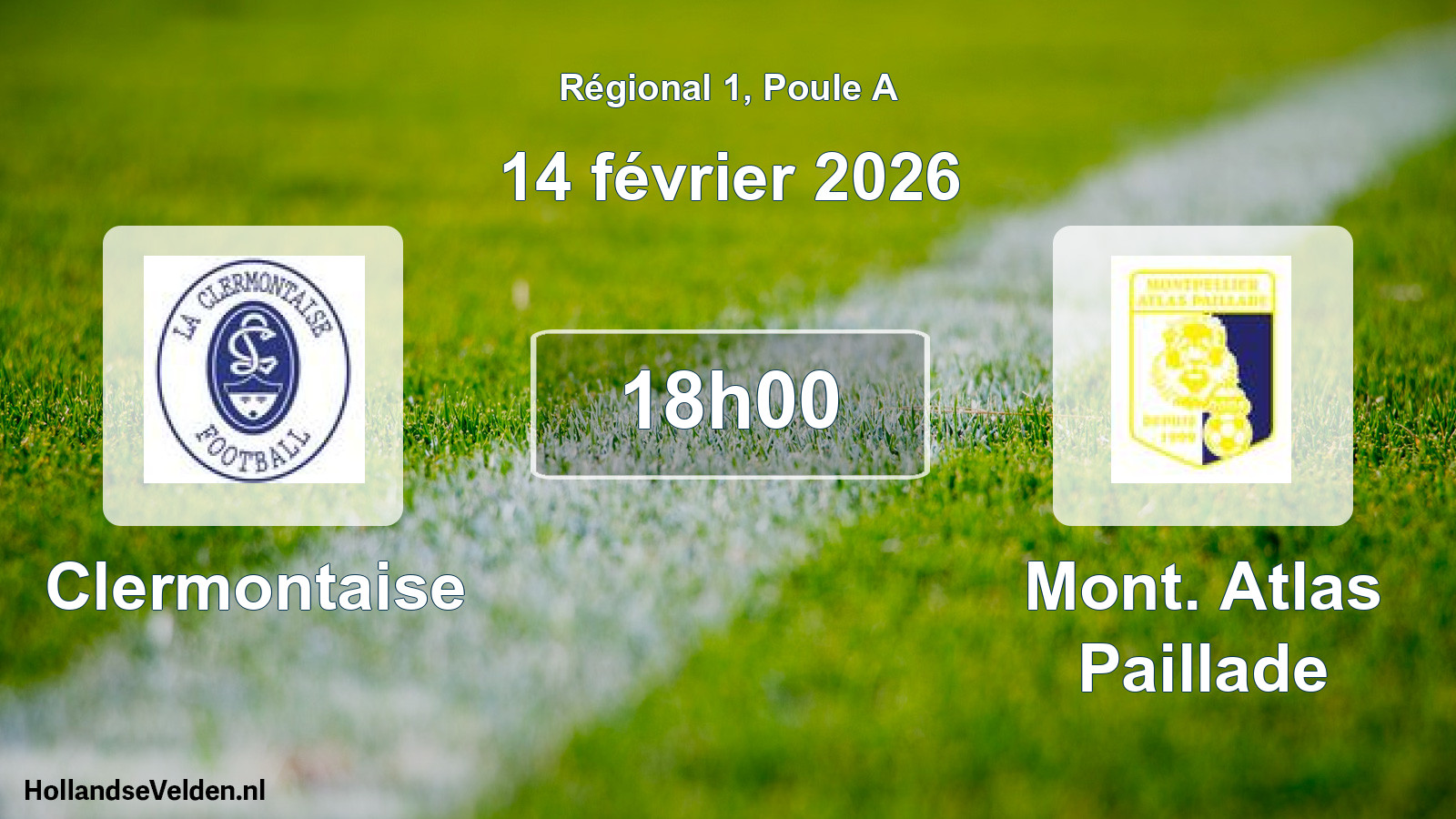 Geplande wedstrijd: Clermontaise - Mont. Atlas Paillade (14 février 2026)