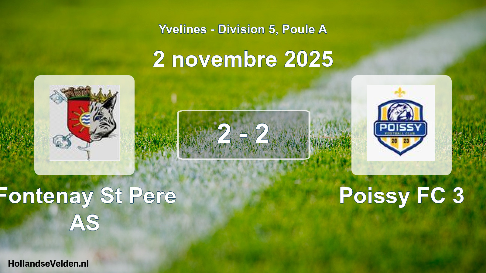 Match joué: Fontenay St Pere AS - Poissy FC 3 2 - 2 (2 novembre 2025)