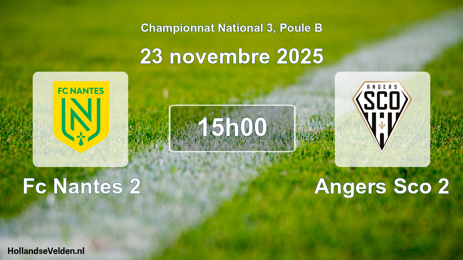 Geplande wedstrijd: Fc Nantes 2 - Angers Sco 2 (23 novembre 2025)