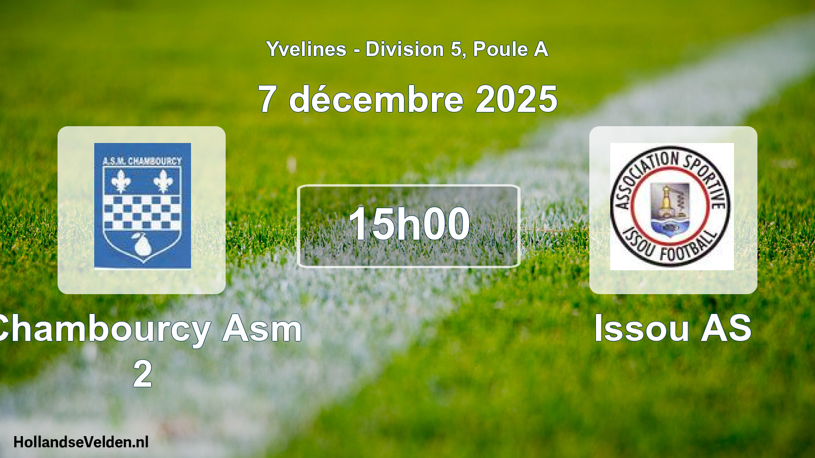 Geplande wedstrijd: Chambourcy Asm 2 - Issou AS (7 december 2025)