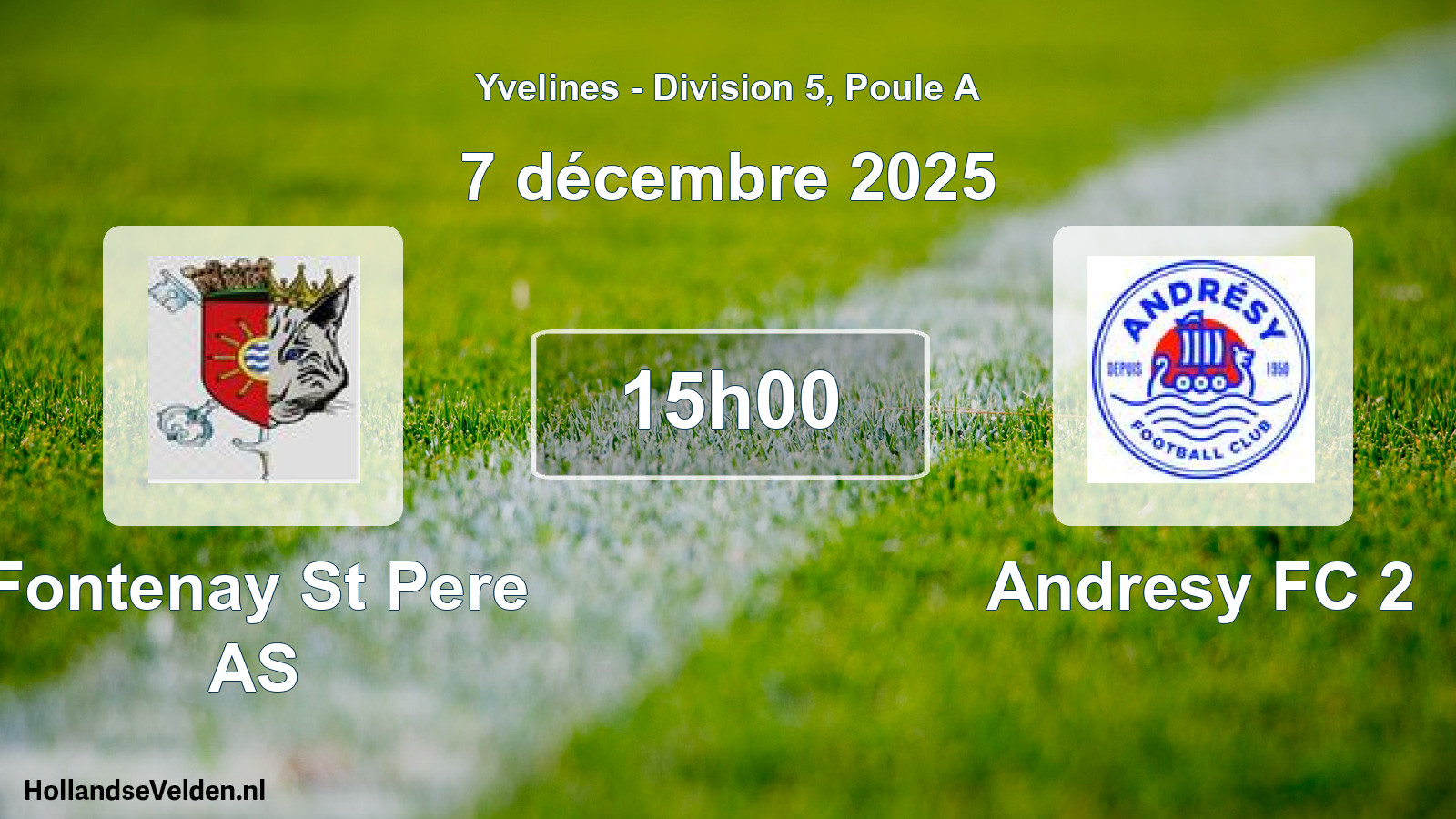 Match programmé: Fontenay St Pere AS - Andresy FC 2 (7 décembre 2025)