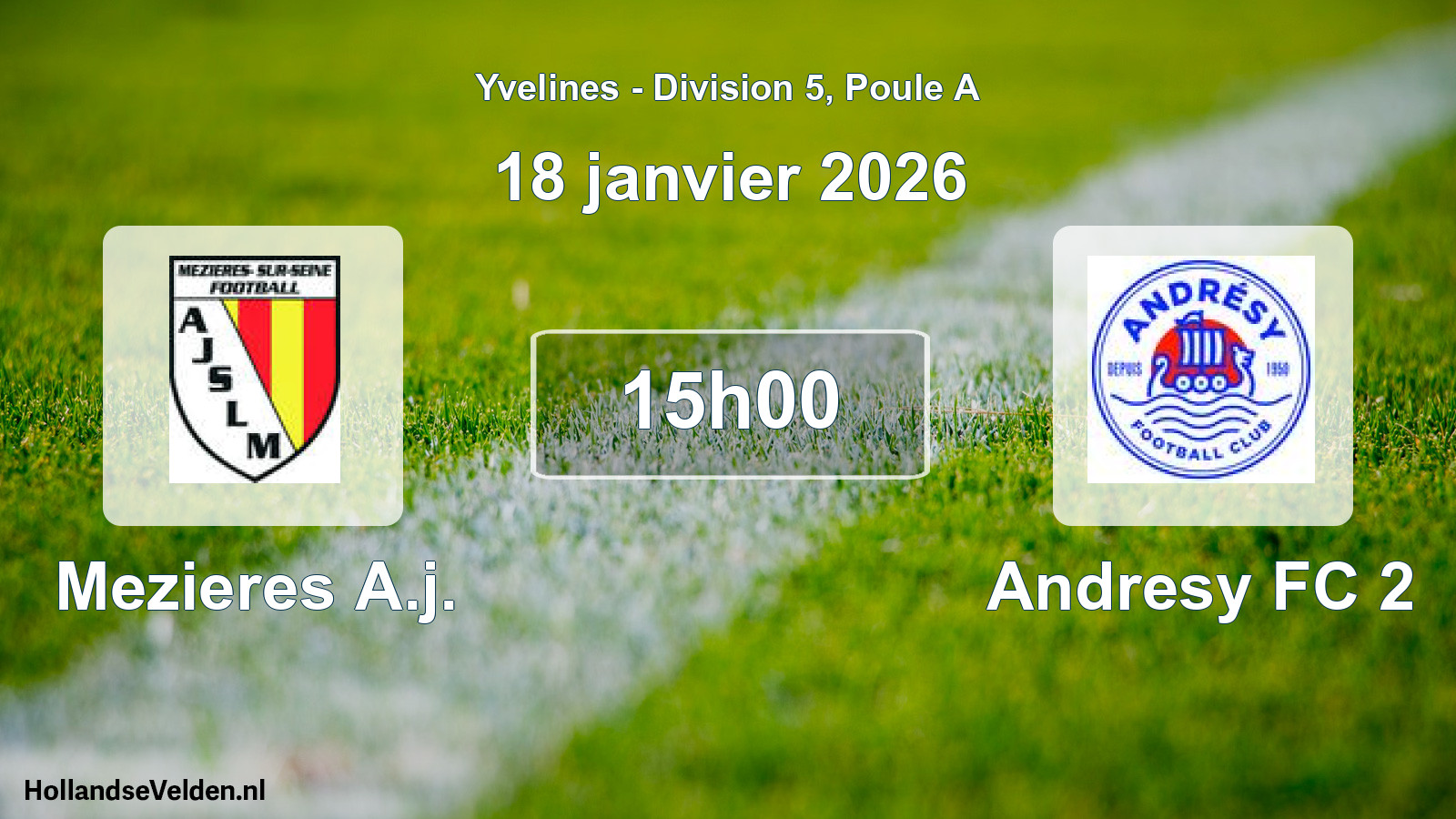 Geplande wedstrijd: Mezieres A.j. - Andresy FC 2 (18 januari 2026)