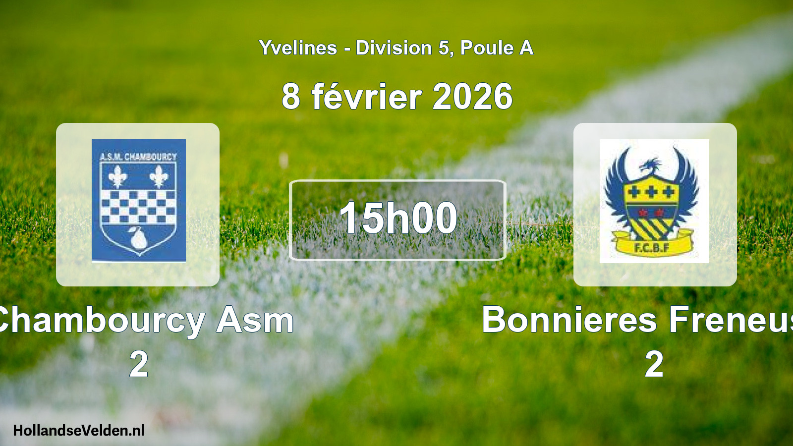 Match programmé: Chambourcy Asm 2 - Bonnieres Freneuse 2 (8 février 2026)