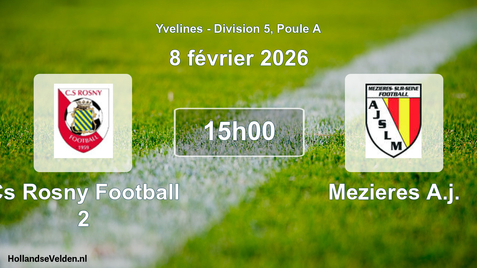 Match programmé: Cs Rosny Football 2 - Mezieres A.j. (8 février 2026)