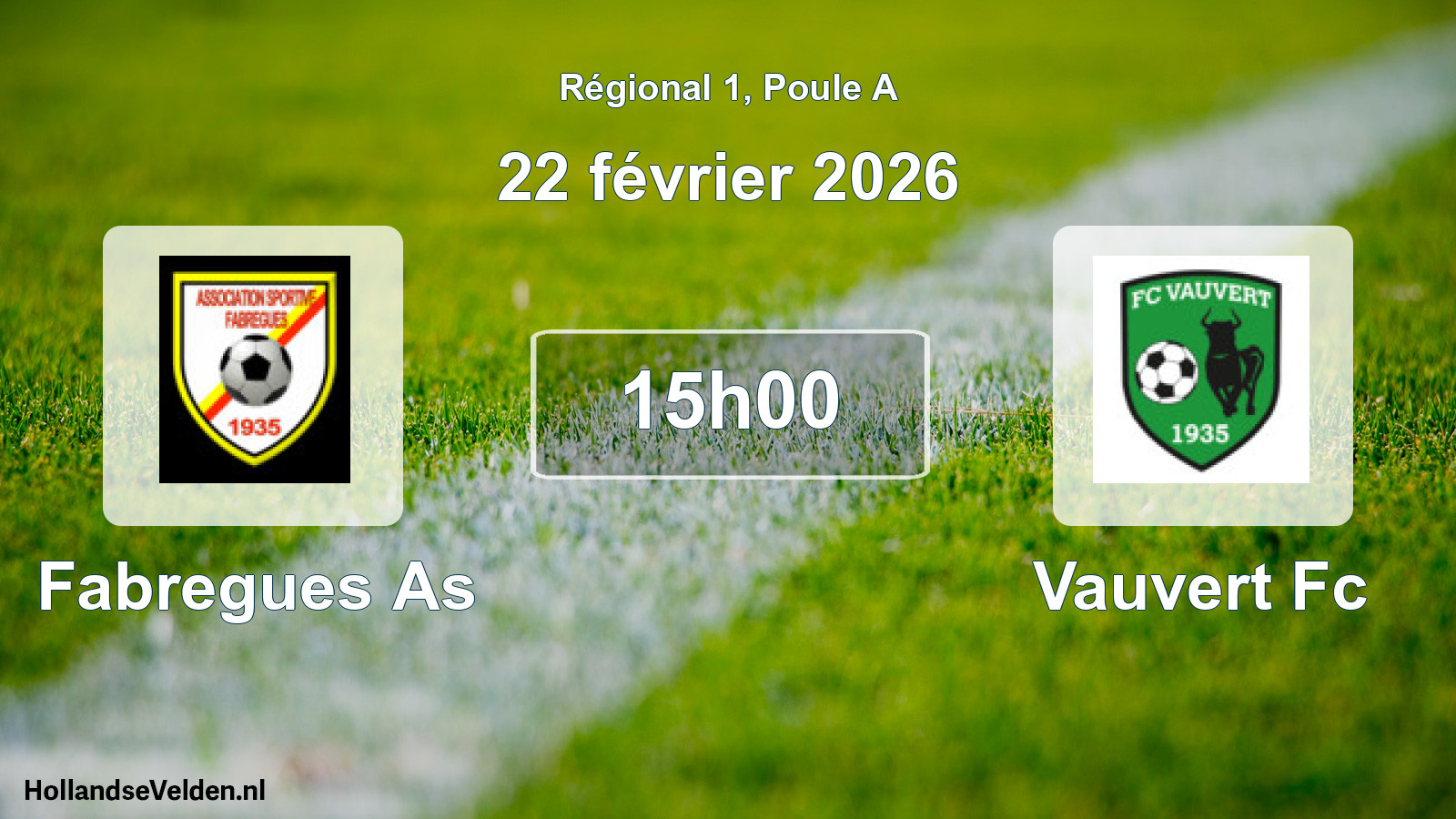 Geplande wedstrijd: Fabregues As - Vauvert Fc (22 février 2026)