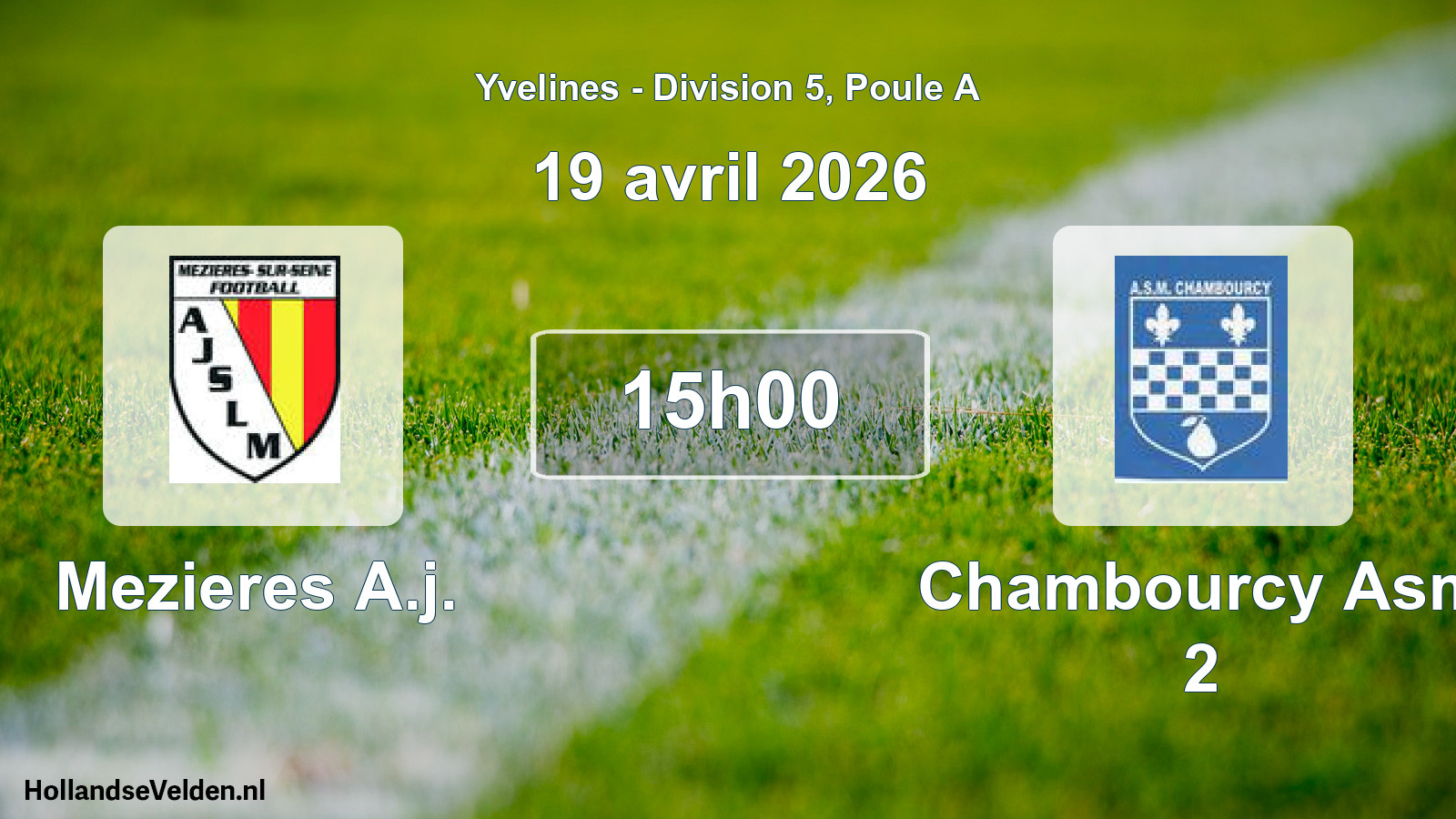 Geplande wedstrijd: Mezieres A.j. - Chambourcy Asm 2 (19 april 2026)