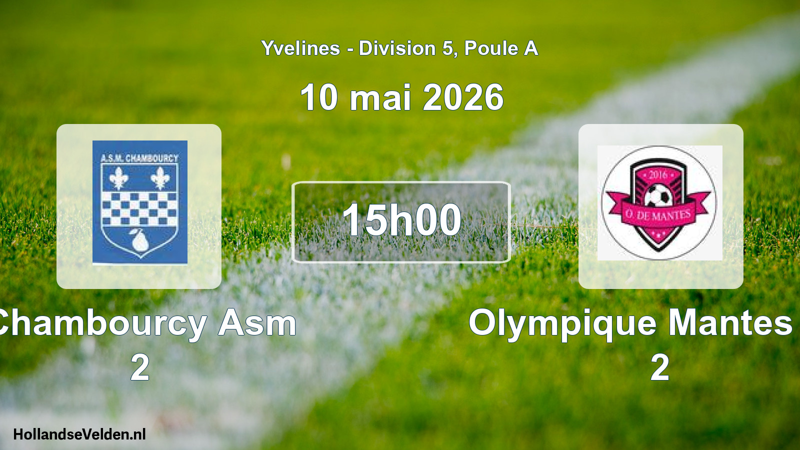 Match programmé: Chambourcy Asm 2 - Olympique Mantes FC 2 (10 mai 2026)