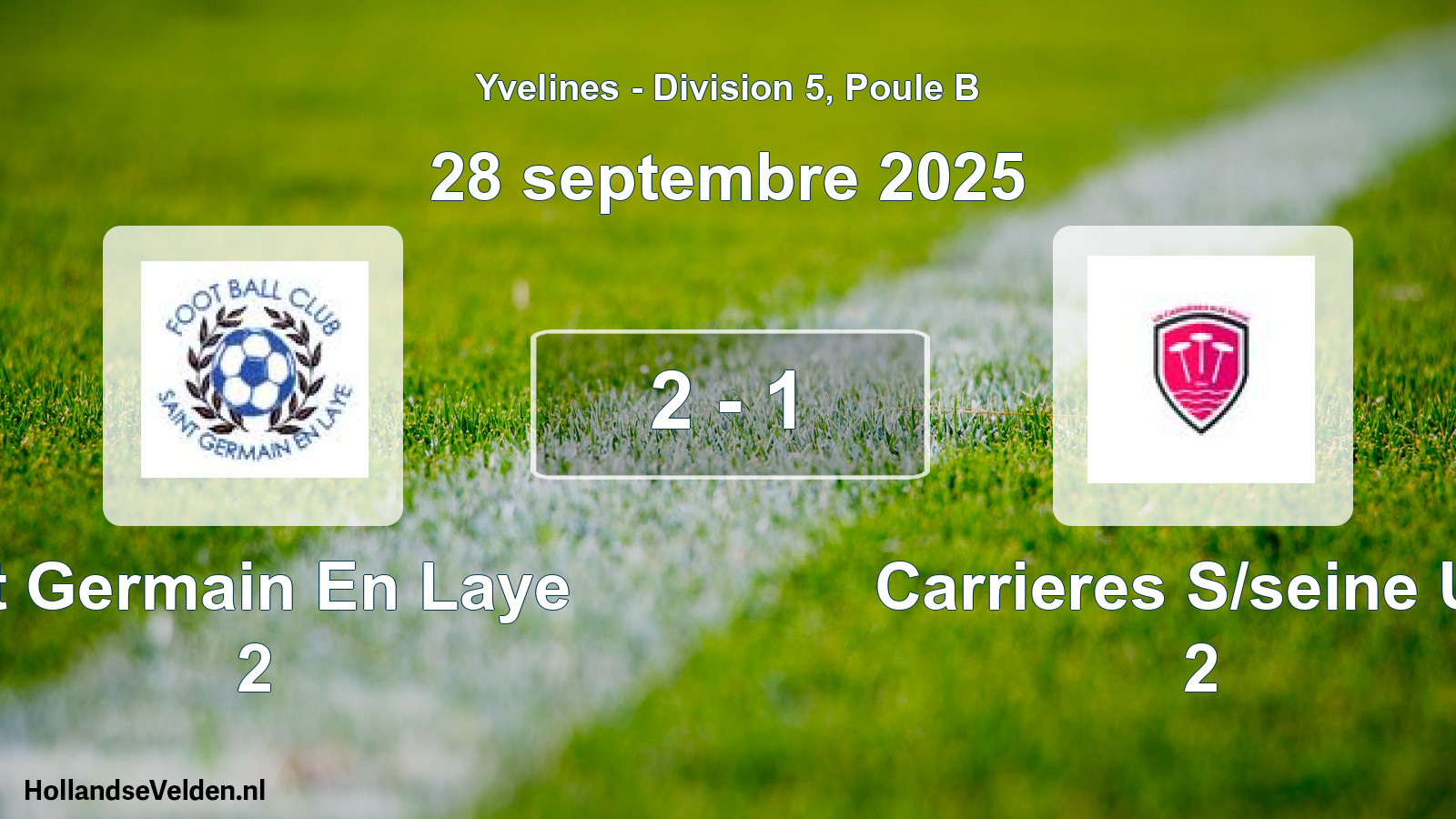 Match joué: St Germain En Laye 2 - Carrieres S/seine US 2 2 - 1 (28 septembre 2025)