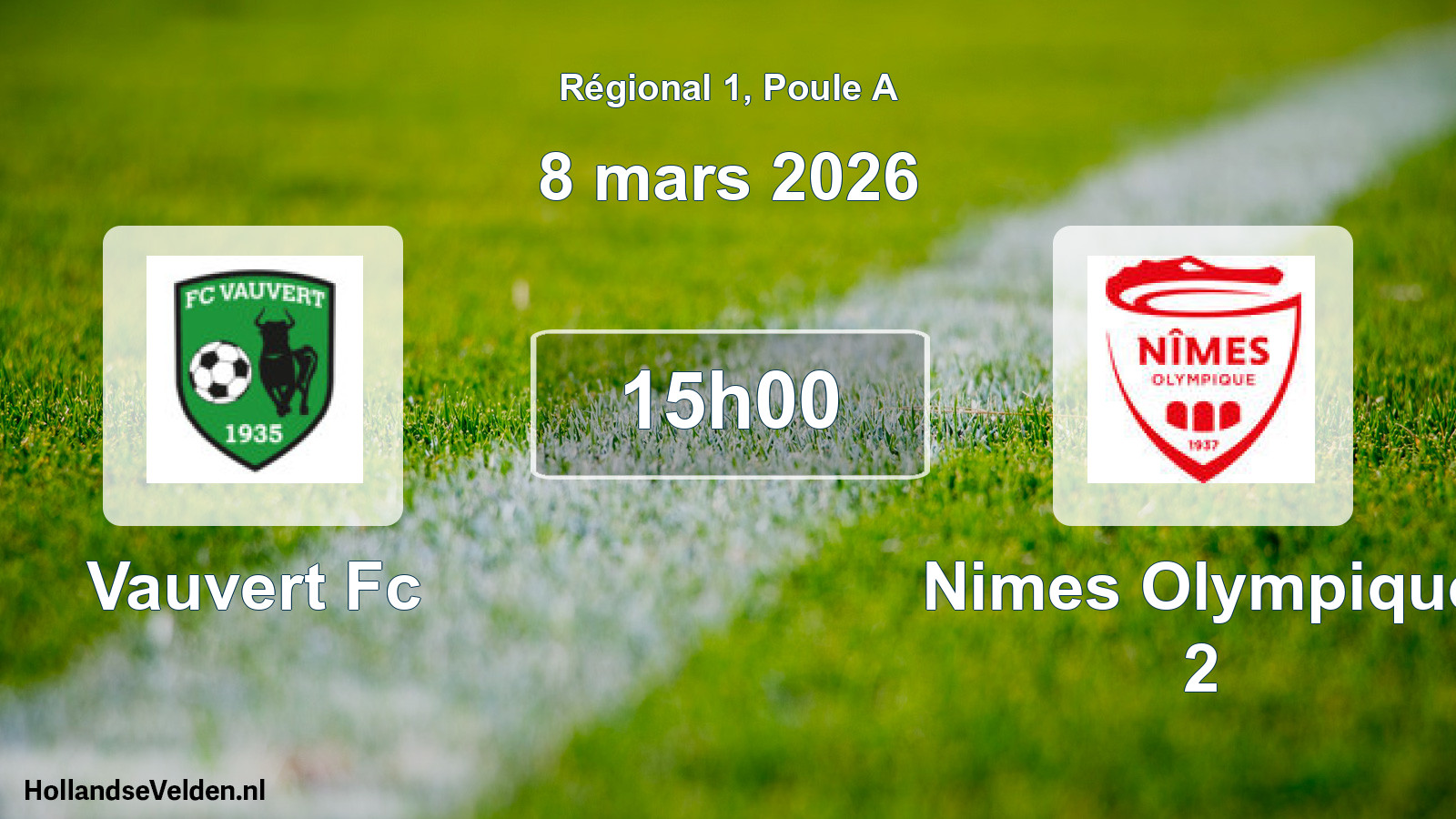 Geplande wedstrijd: Vauvert Fc - Nimes Olympique 2 (8 mars 2026)