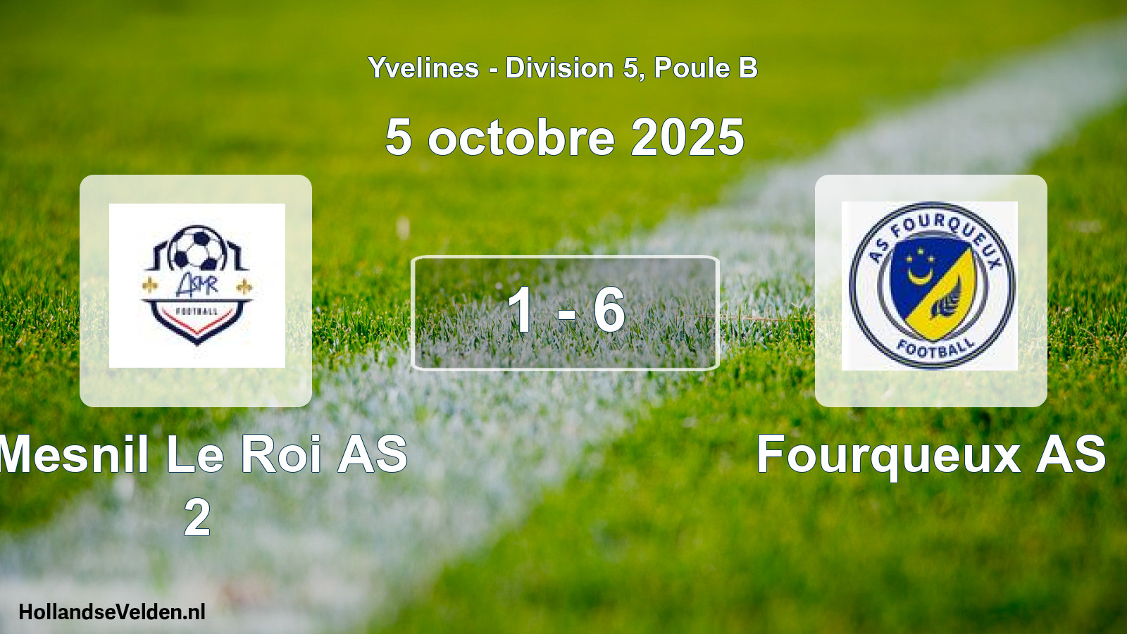 Match joué: Mesnil Le Roi AS 2 - Fourqueux AS 1 - 6 (5 octobre 2025)