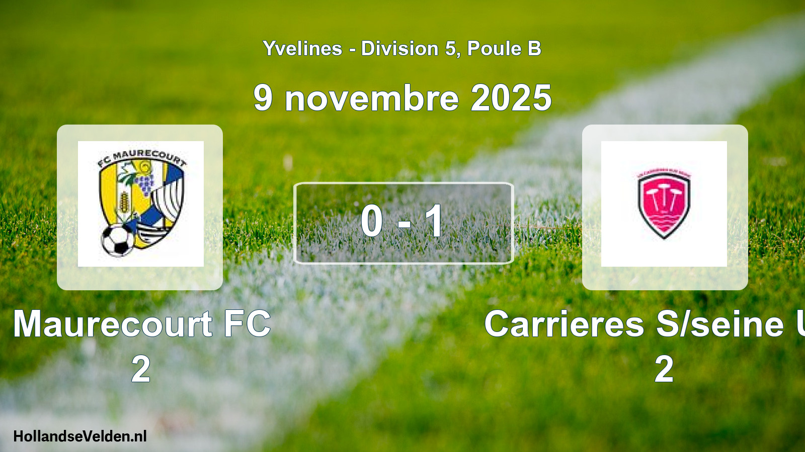 Match joué: Maurecourt FC 2 - Carrieres S/seine US 2 0 - 1 (9 novembre 2025)