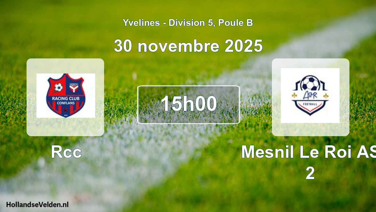 Match programmé: Rcc - Mesnil Le Roi AS 2 (30 novembre 2025)