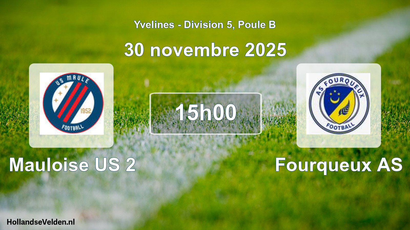Match programmé: Mauloise US 2 - Fourqueux AS (30 novembre 2025)