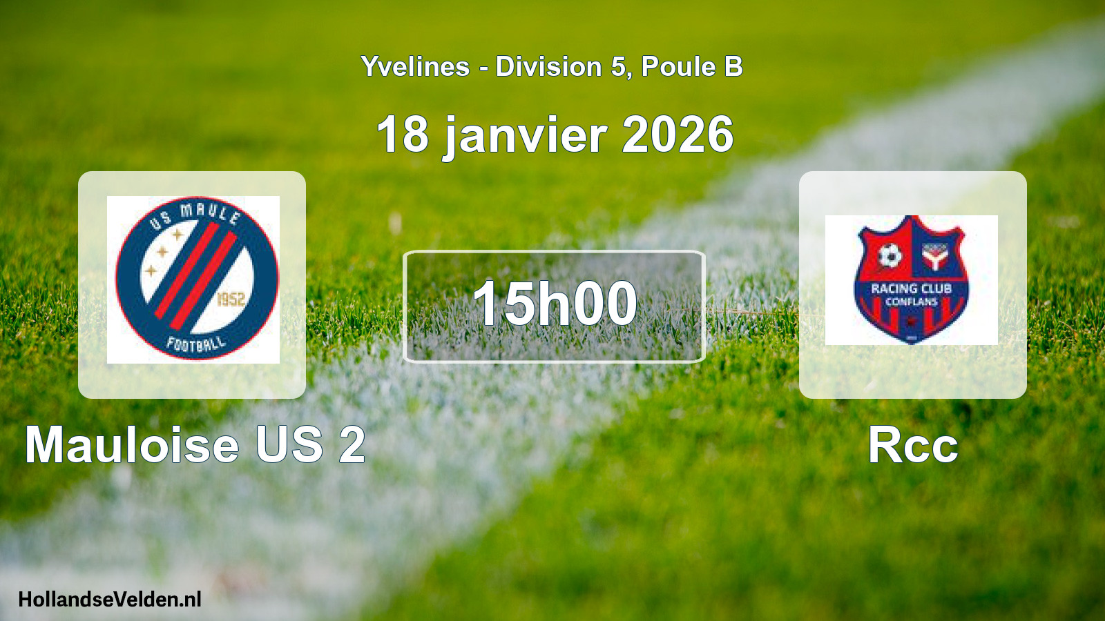 Match programmé: Mauloise US 2 - Rcc (18 janvier 2026)