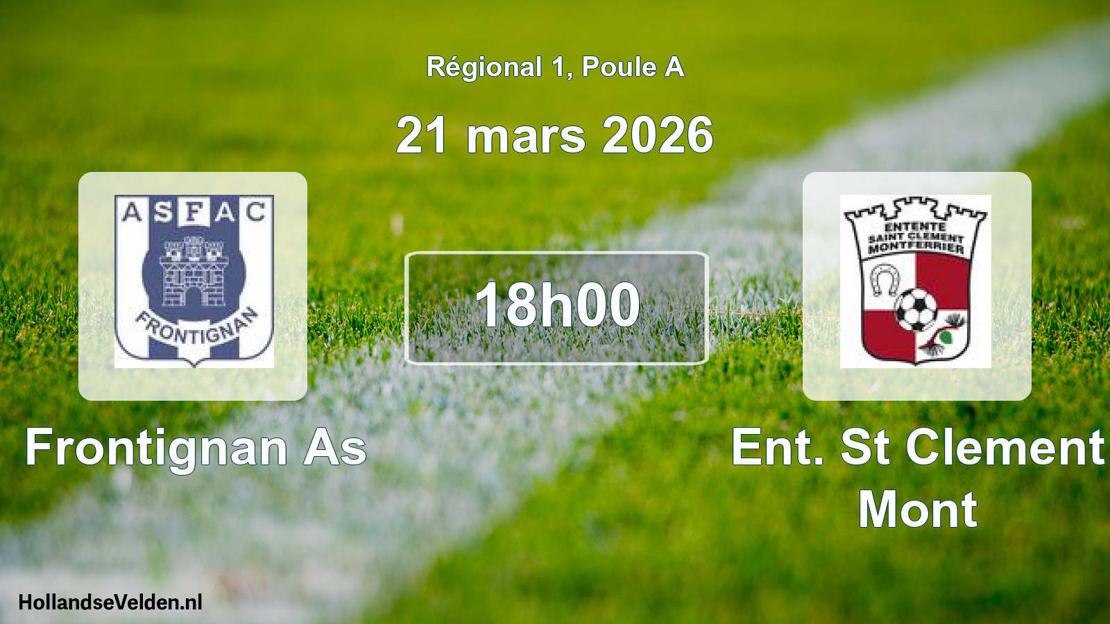 Scheduled Match: Frontignan As - Ent. St Clement Mont (21 March 2026)