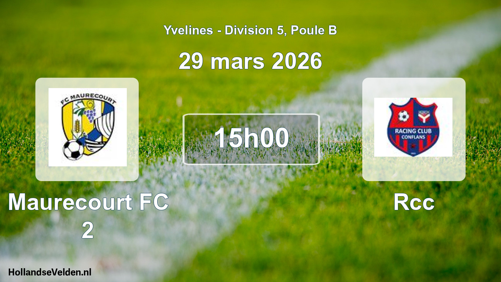 Geplande wedstrijd: Maurecourt FC 2 - Rcc (29 maart 2026)