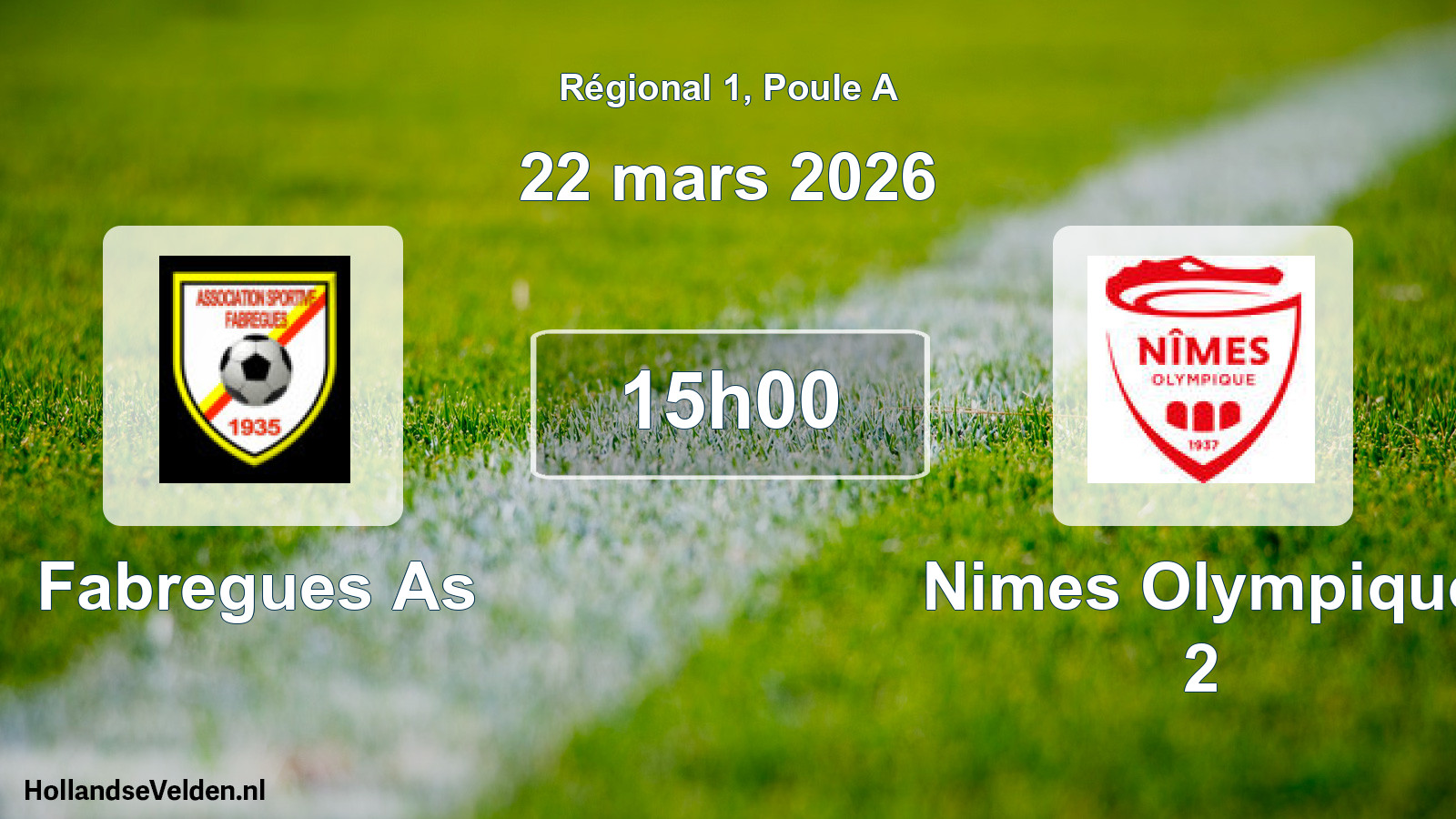 Geplande wedstrijd: Fabregues As - Nimes Olympique 2 (22 maart 2026)