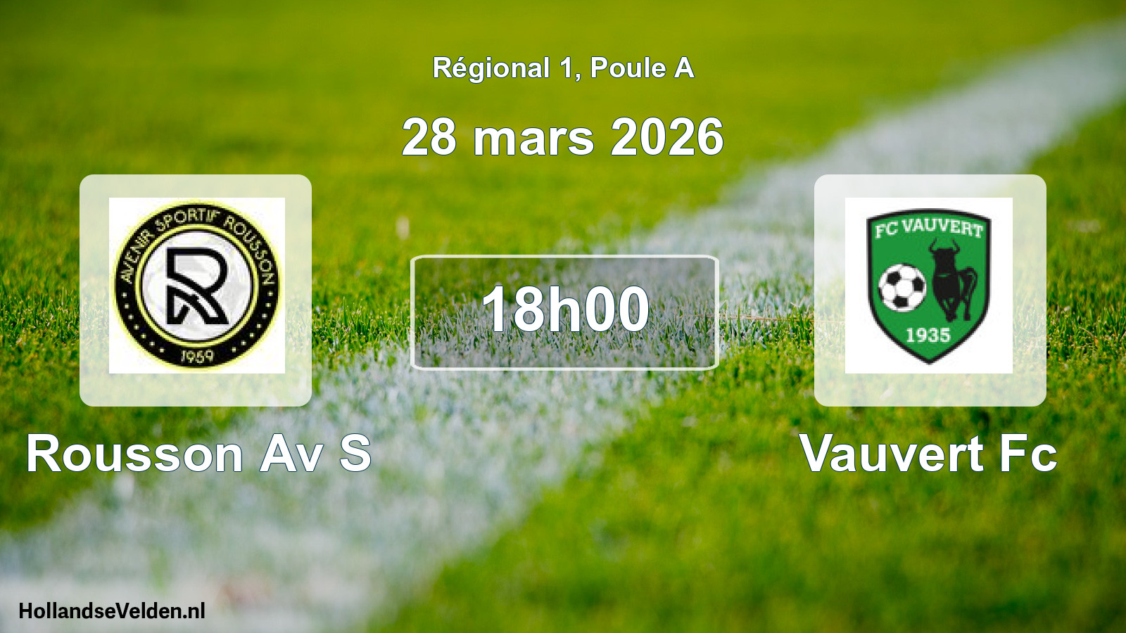 Scheduled Match: Rousson Av S - Vauvert Fc (28 March 2026)
