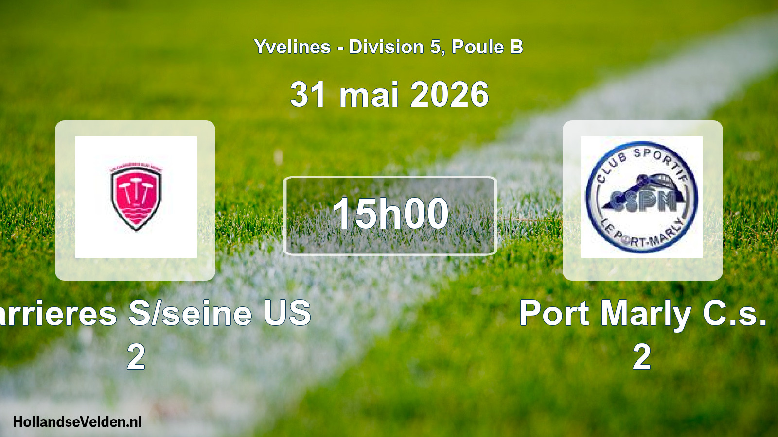 Geplande wedstrijd: Carrieres S/seine US 2 - Port Marly C.s. 2 (31 mei 2026)