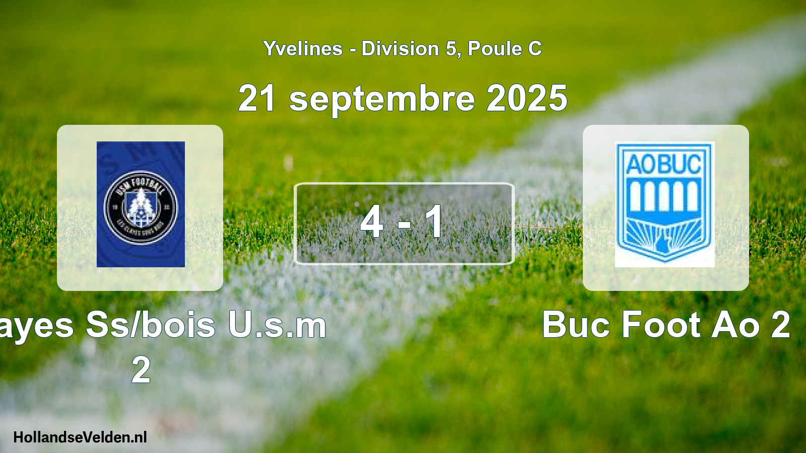 Match joué: Clayes Ss/bois U.s.m 2 - Buc Foot Ao 2 4 - 1 (21 septembre 2025)