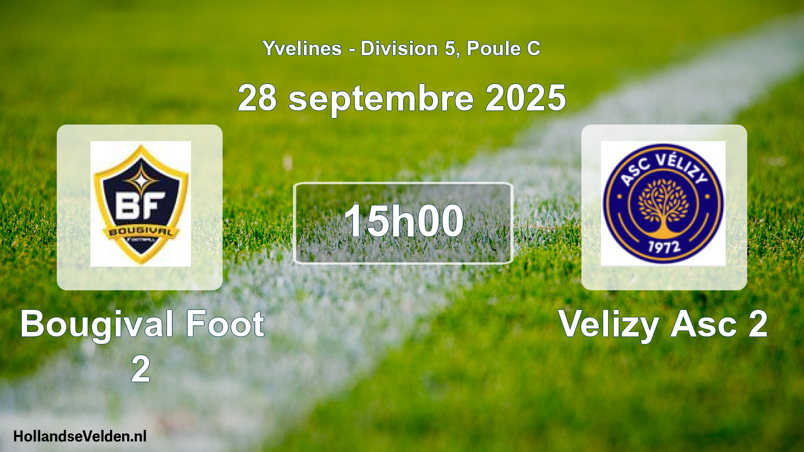 Geplande wedstrijd: Bougival Foot 2 - Velizy Asc 2 (28 september 2025)