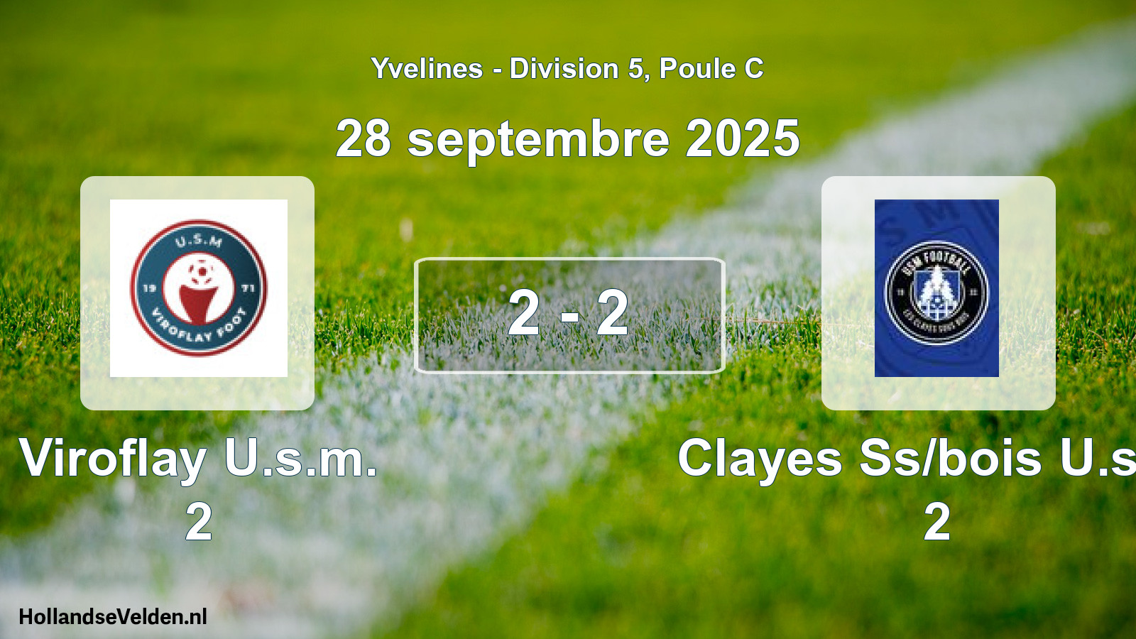 Gespeelde wedstrijd: Viroflay U.s.m. 2 - Clayes Ss/bois U.s.m 2 2 - 2 (28 september 2025)