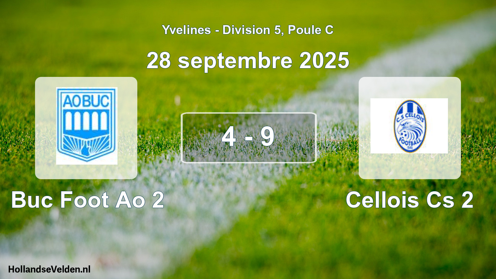 Total number of matches played: Buc Foot Ao 2 - Cellois Cs 2 4 - 9 (28 September 2025)