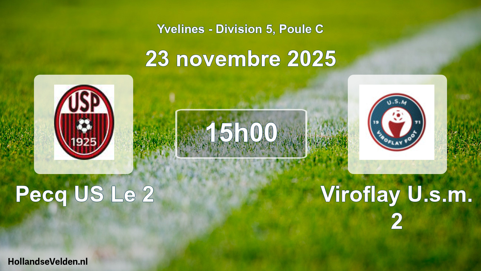 Match programmé: Pecq US Le 2 - Viroflay U.s.m. 2 (23 novembre 2025)