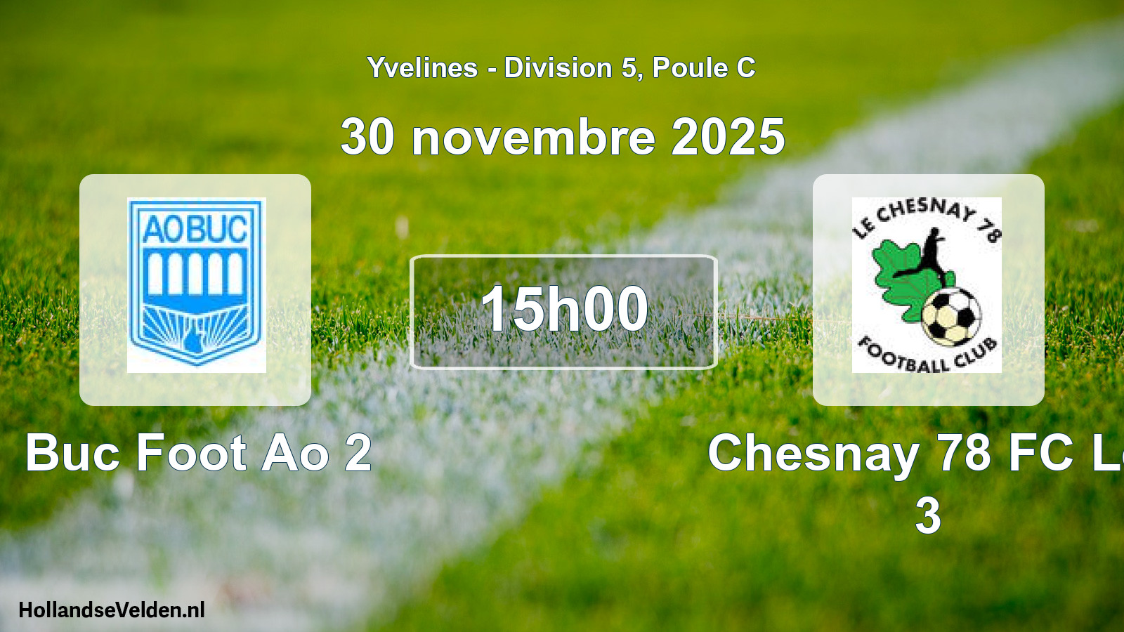 Match programmé: Buc Foot Ao 2 - Chesnay 78 FC Le 3 (30 novembre 2025)