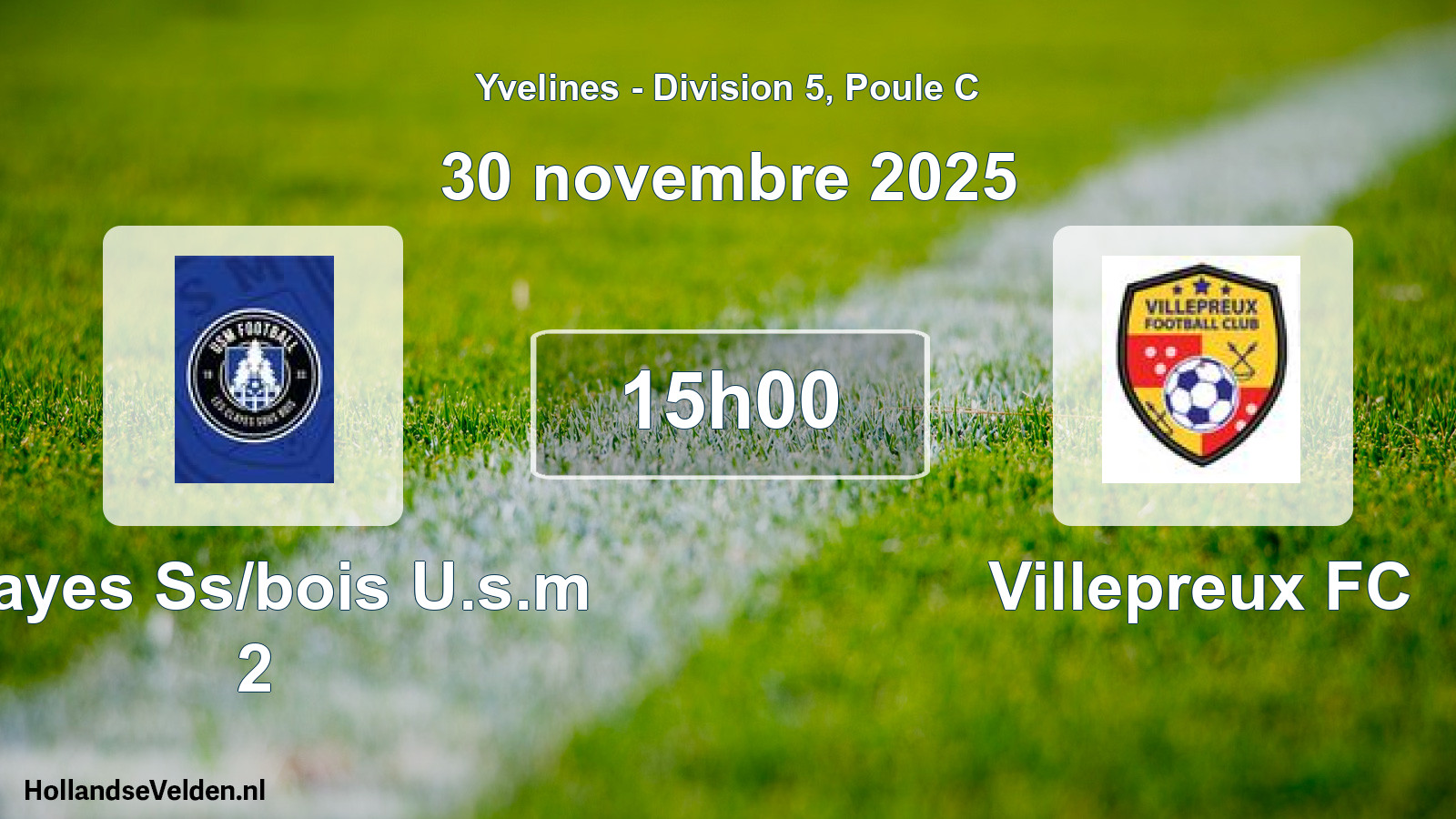 Geplande wedstrijd: Clayes Ss/bois U.s.m 2 - Villepreux FC (30 november 2025)